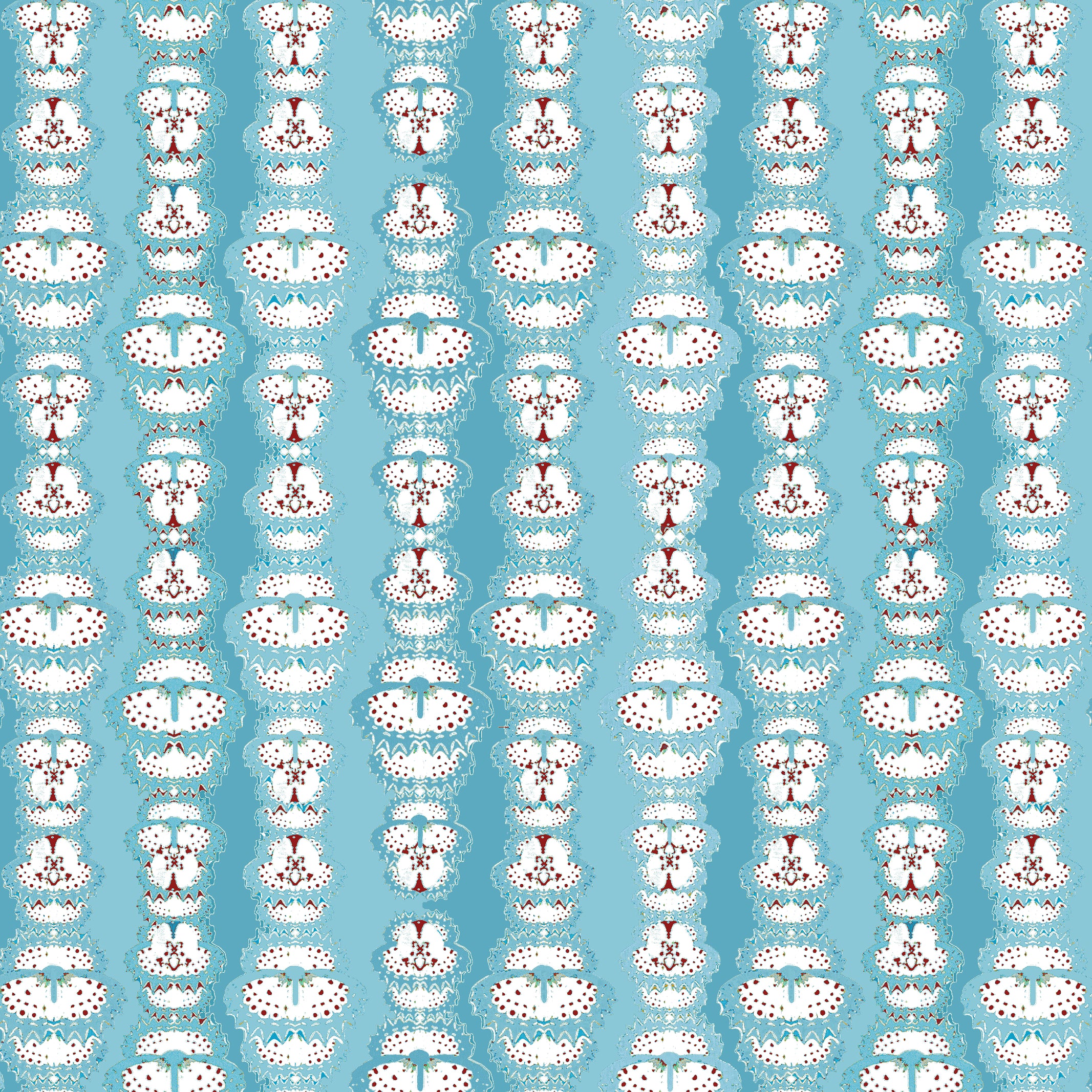 Fluttered Stripe Fabric in Ocean