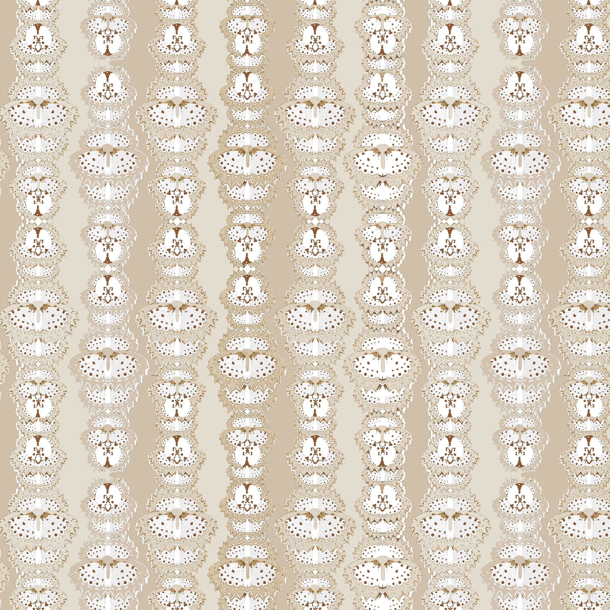 Fluttered Stripe Fabric in Stone