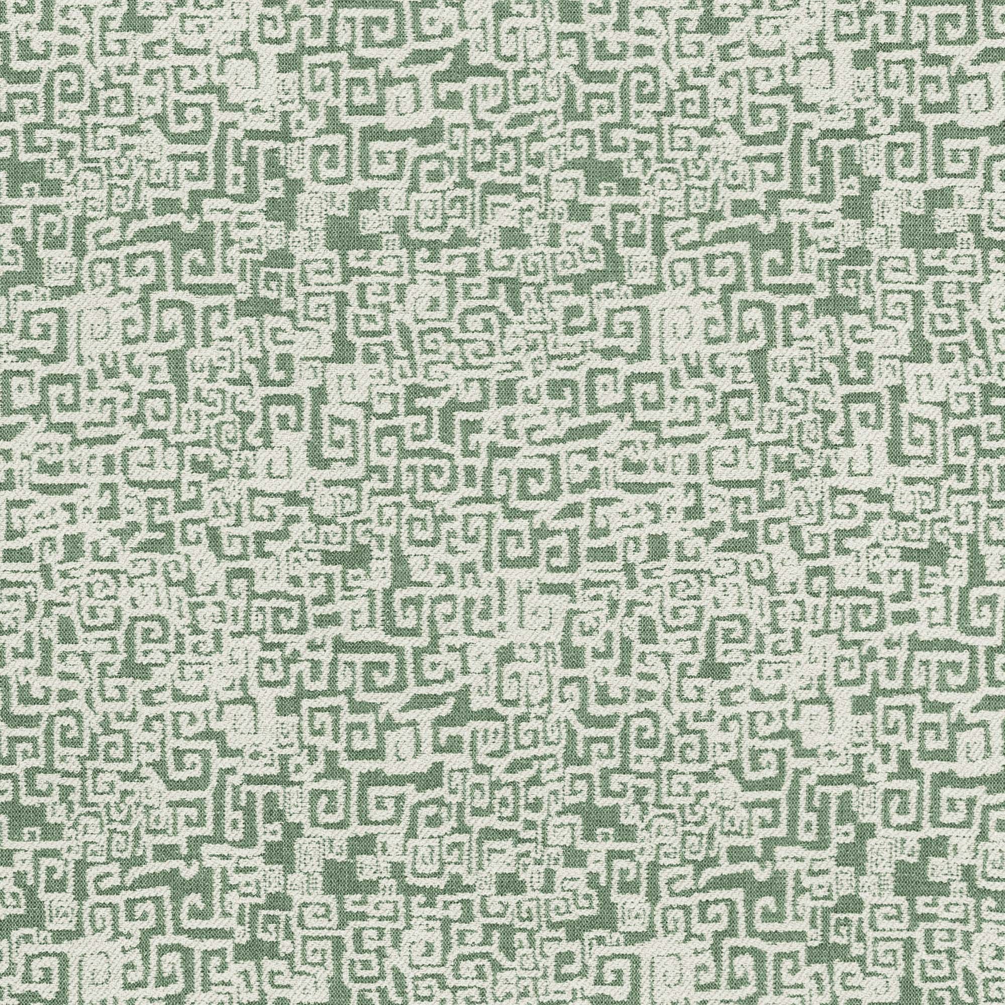 Grecian Grid Performance Woven Fabric in Antique Jade