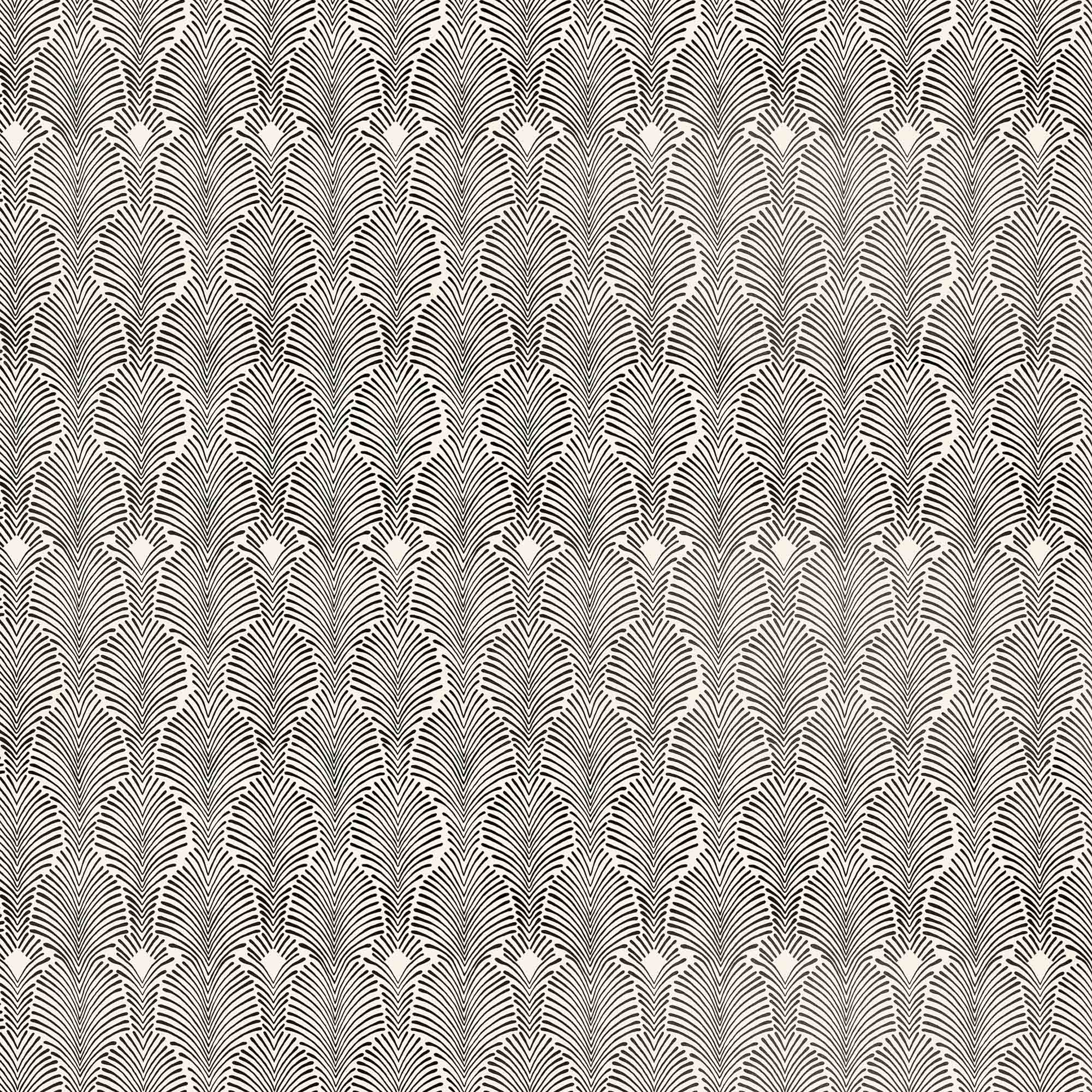 Deco Stripe Wallpaper in Black & White