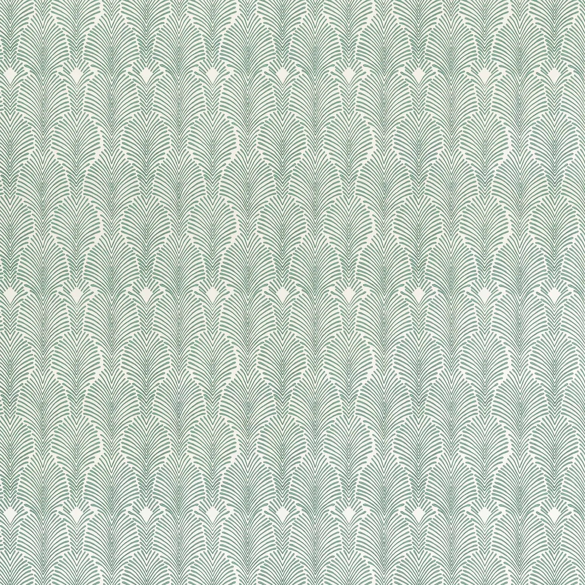 Deco Stripe Printed Performance Polyester Fabric in Seafoam
