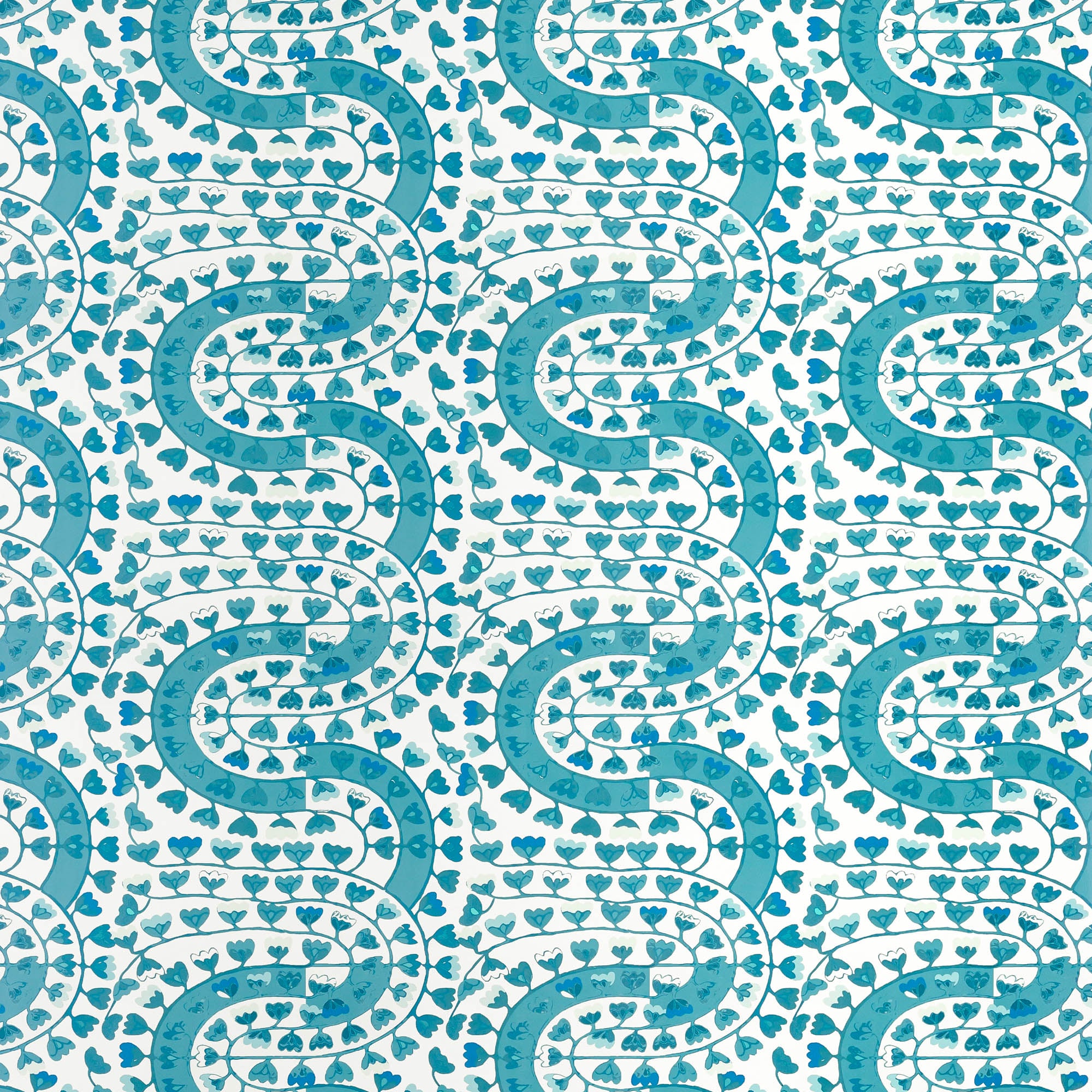 Fez Floral Wallpaper in Mediterranean