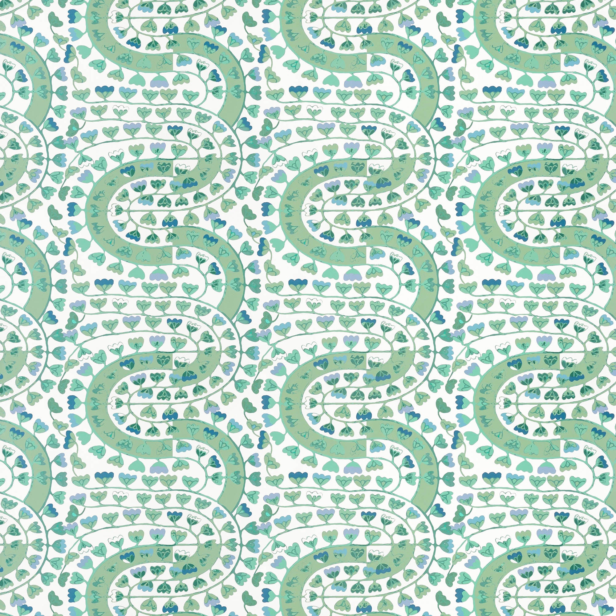 Fez Floral Wallpaper in Moss