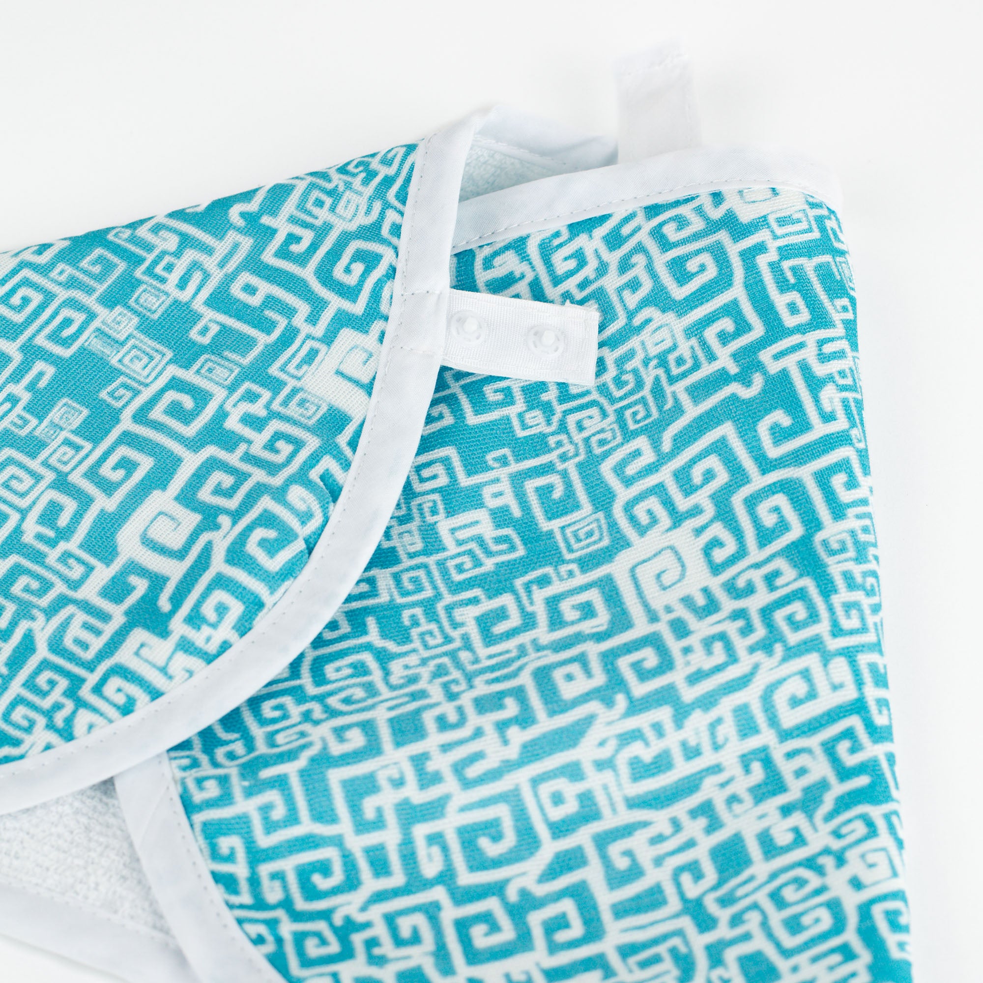 Grecian Grid Bib in Teal