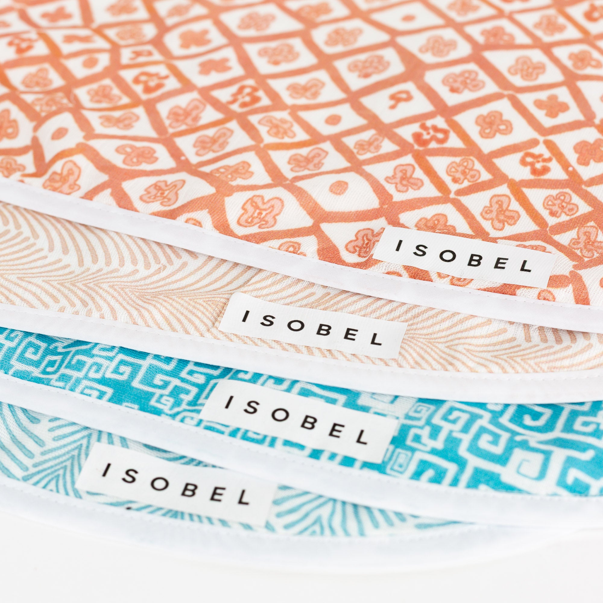 Deco Stripe Bib in Peach