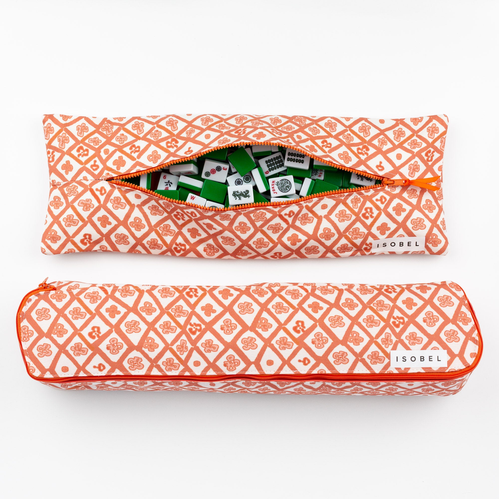 Picasso Trellis Mahjong Tile Bag in Coral