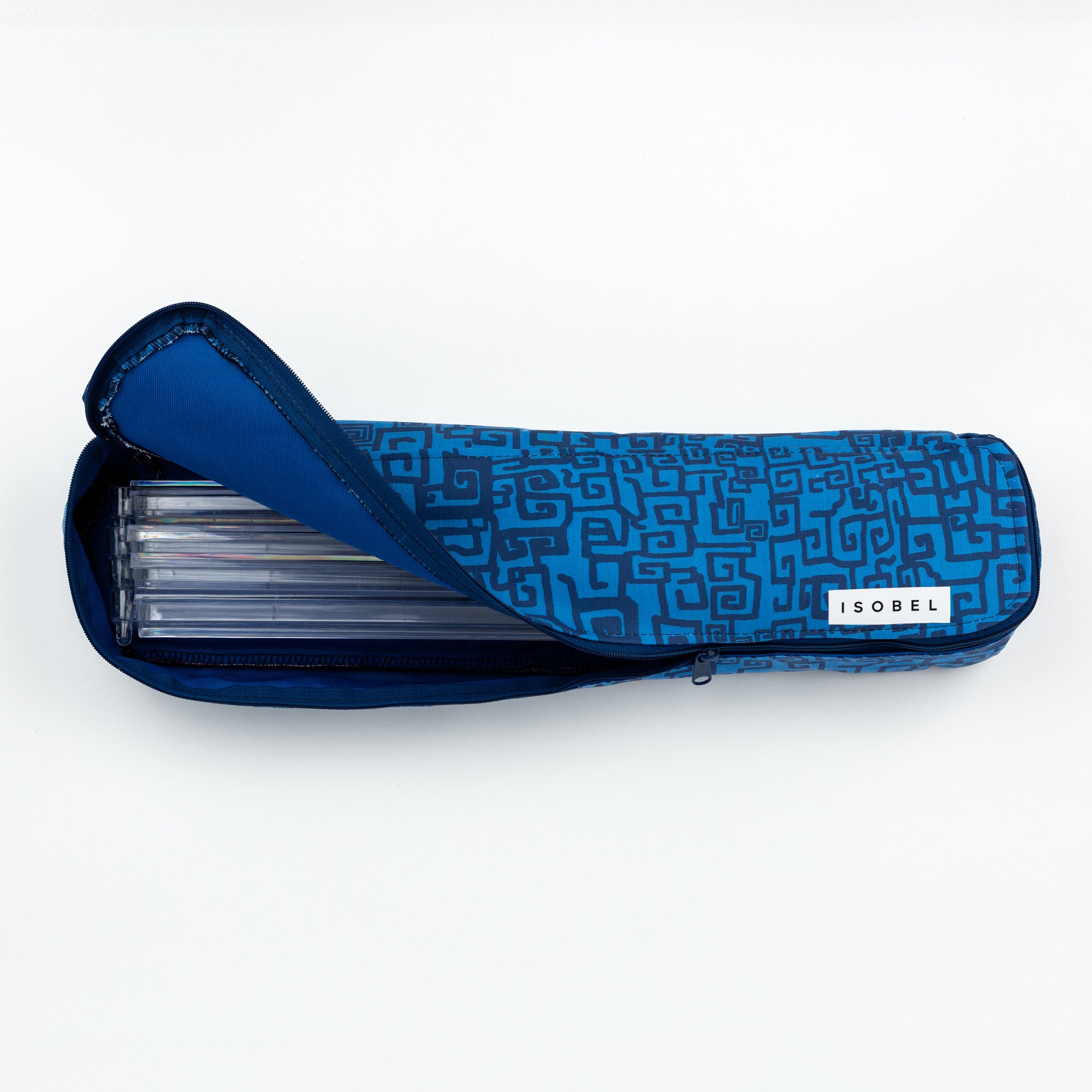 Grecian Grid Mahjong Rack Bag in Midnight