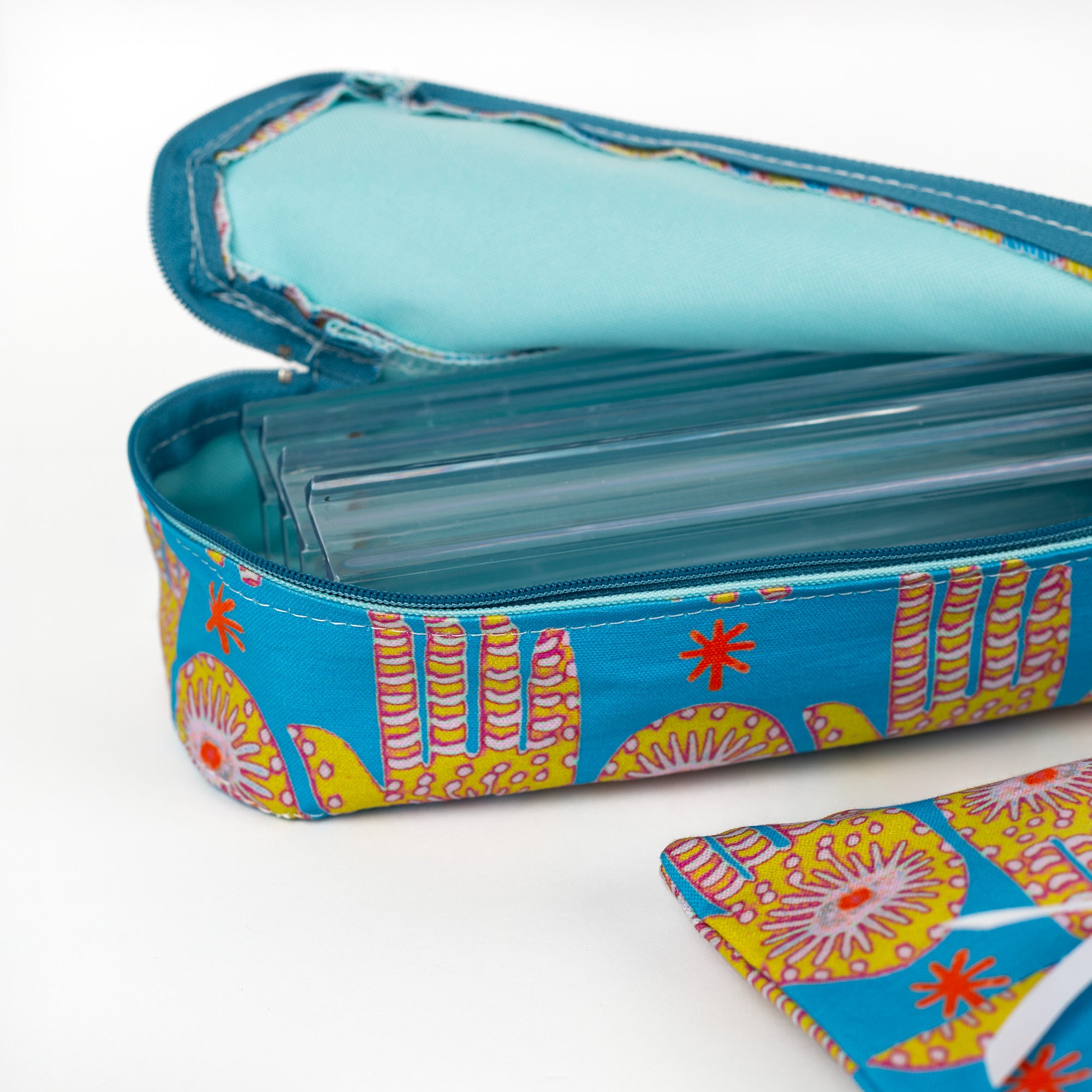 Hamsa Mahjong Rack Bag in Brass & Teal