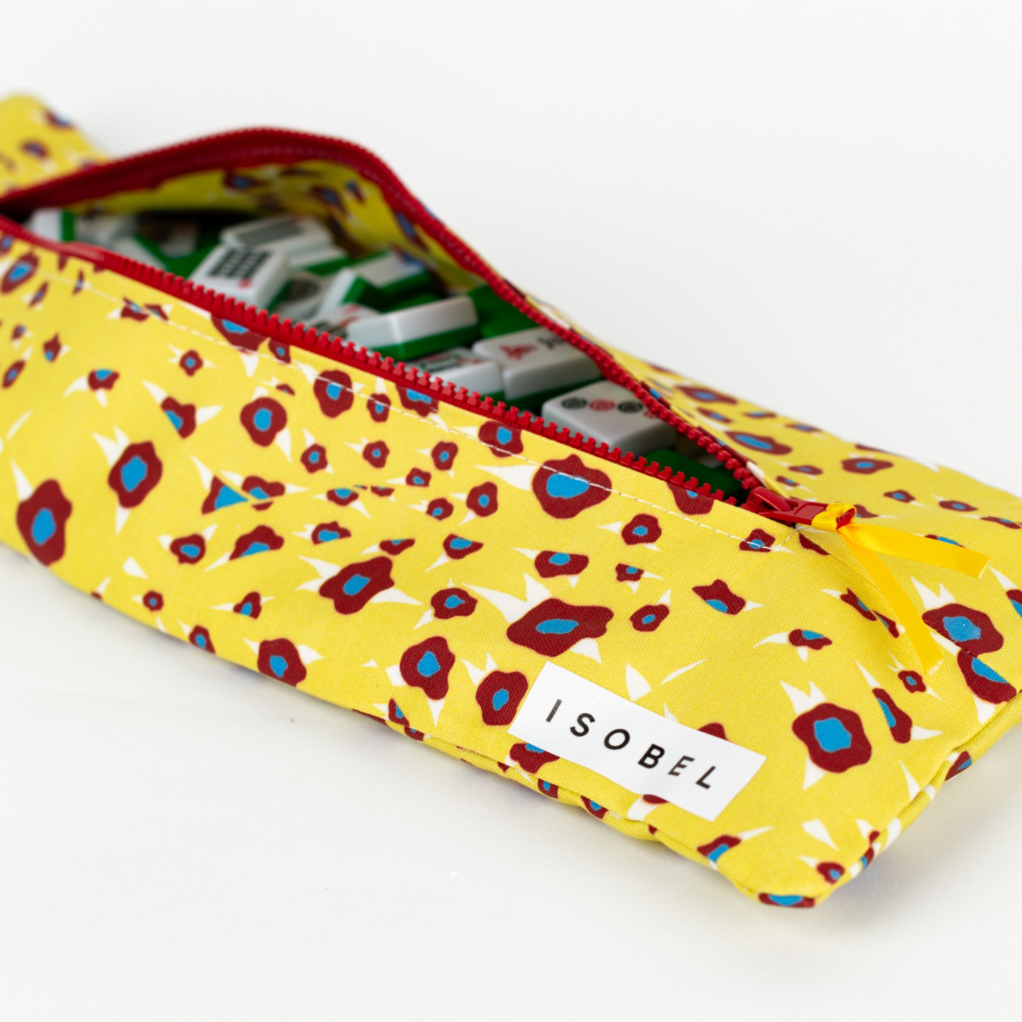 Folded Floral Mahjong Tile Bag in Buttercup