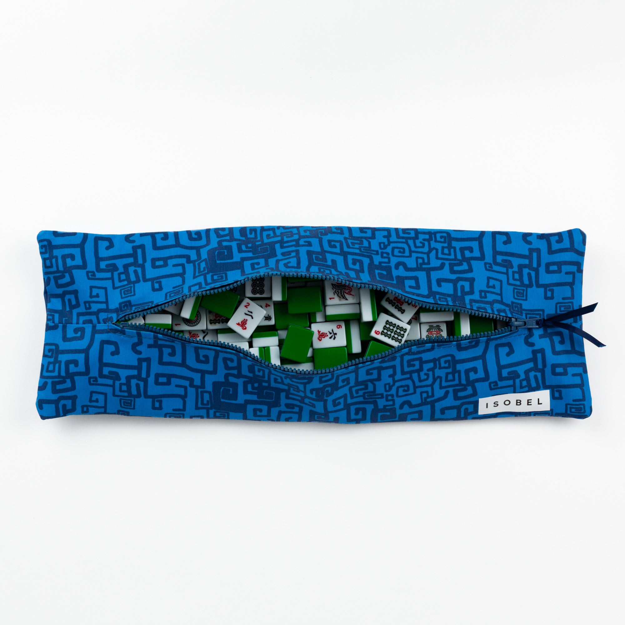 Grecian Grid Mahjong Tile Bag in Midnight