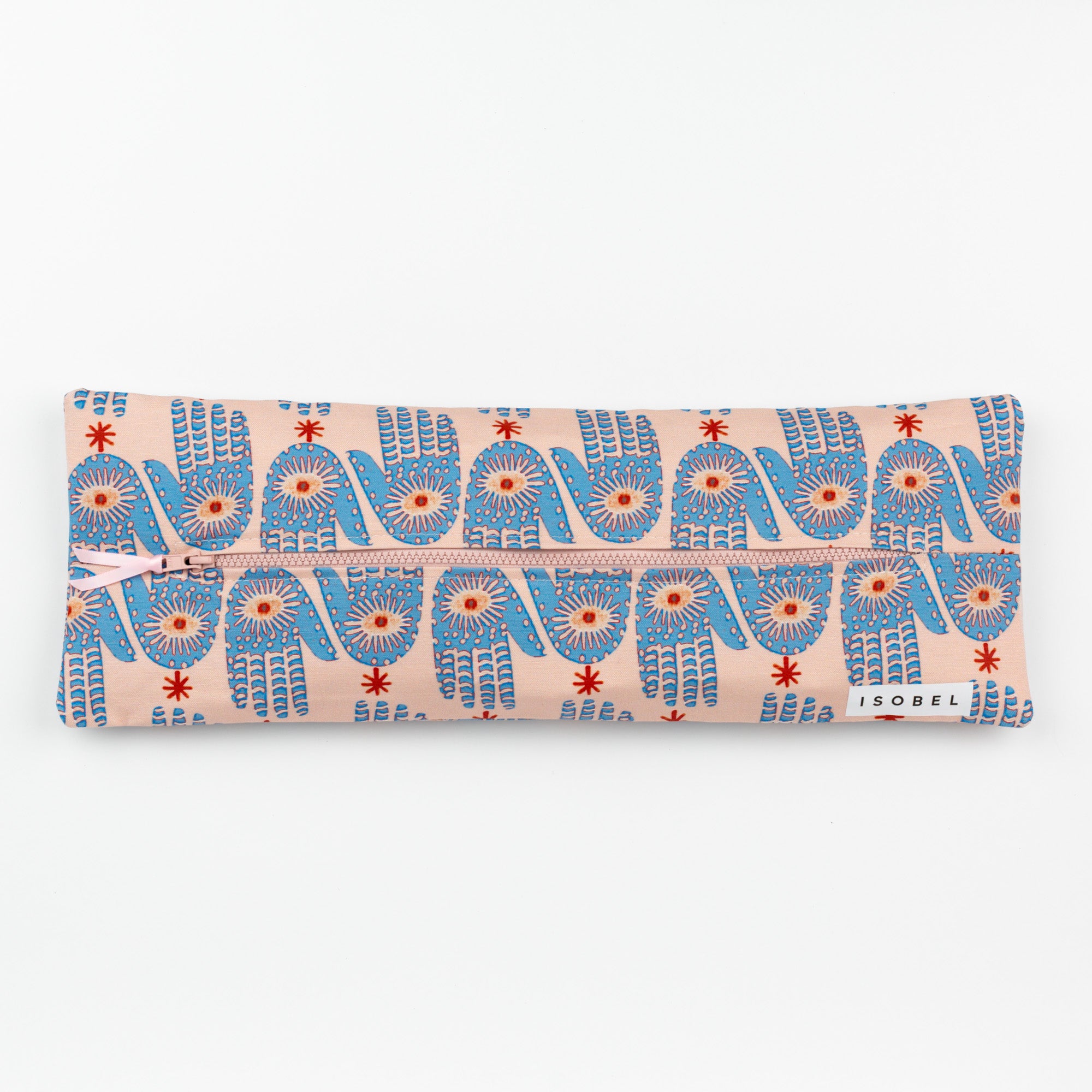 Hamsa Mahjong Tile Bag in Pink & Periwinkle