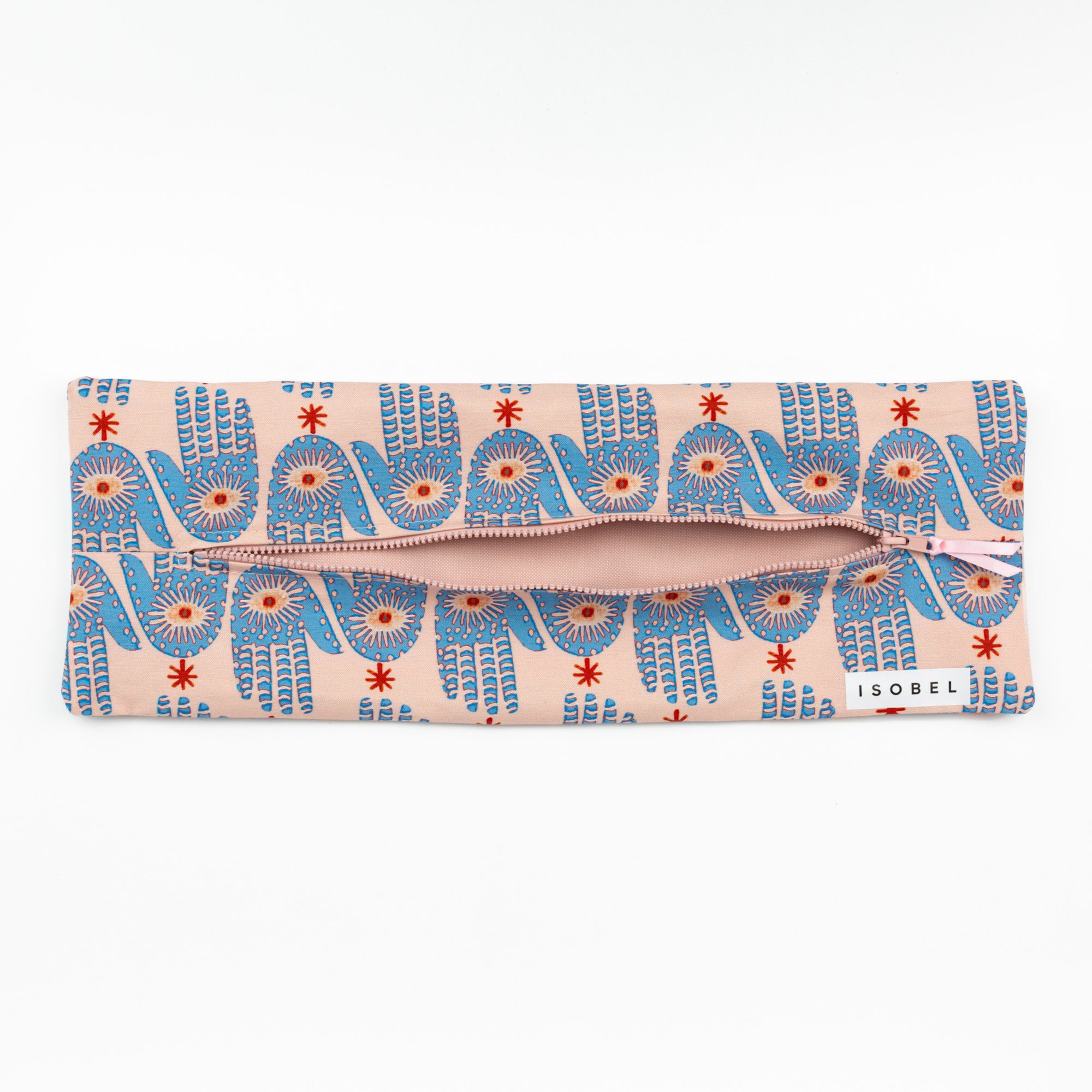 Hamsa Mahjong Tile Bag in Pink & Periwinkle
