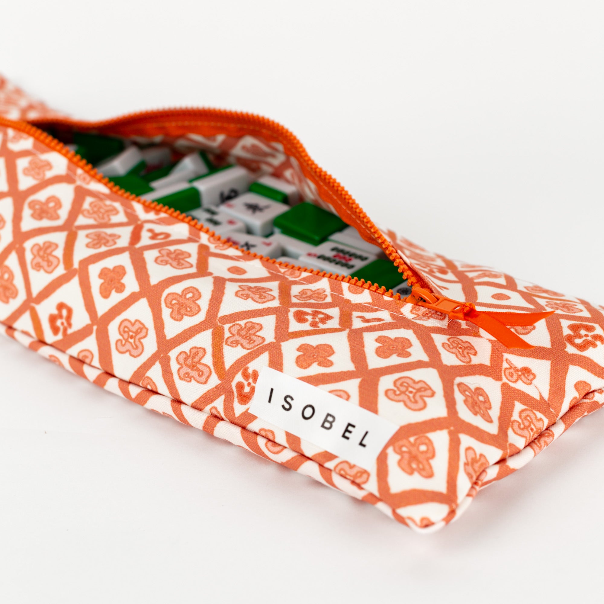 Picasso Trellis Mahjong Tile Bag in Coral