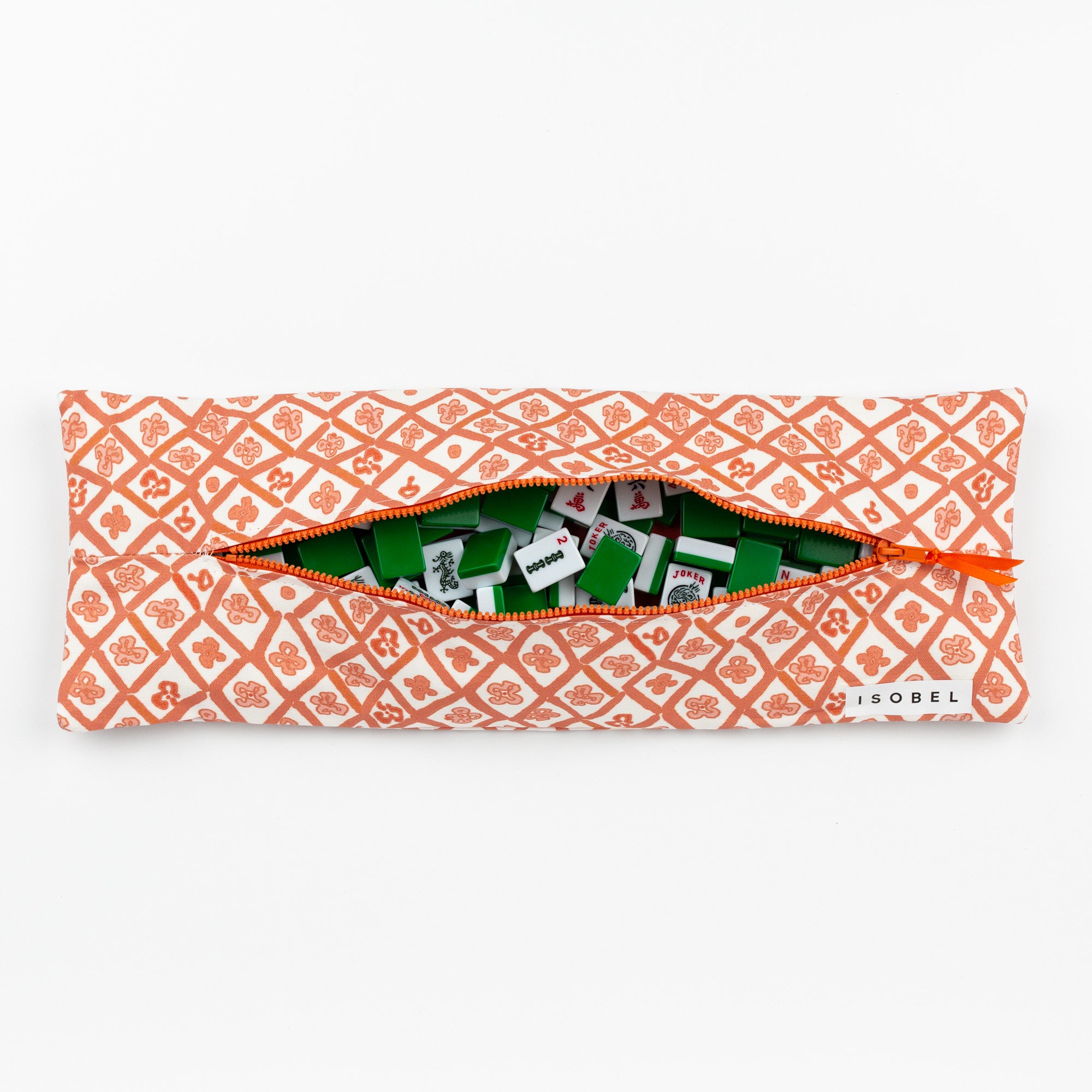 Picasso Trellis Mahjong Tile Bag in Coral