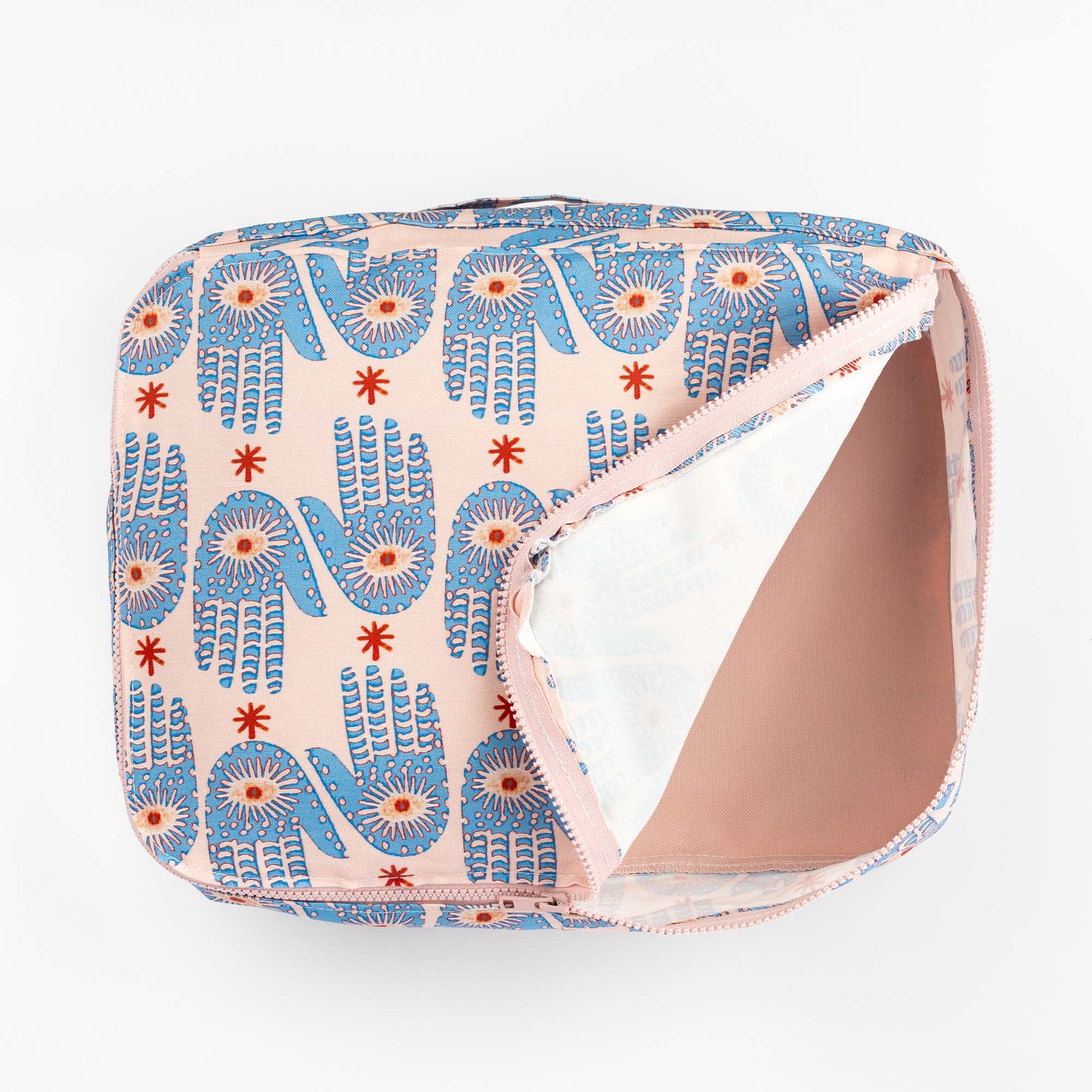 Hamsa Packing Cube in Pink & Periwinkle