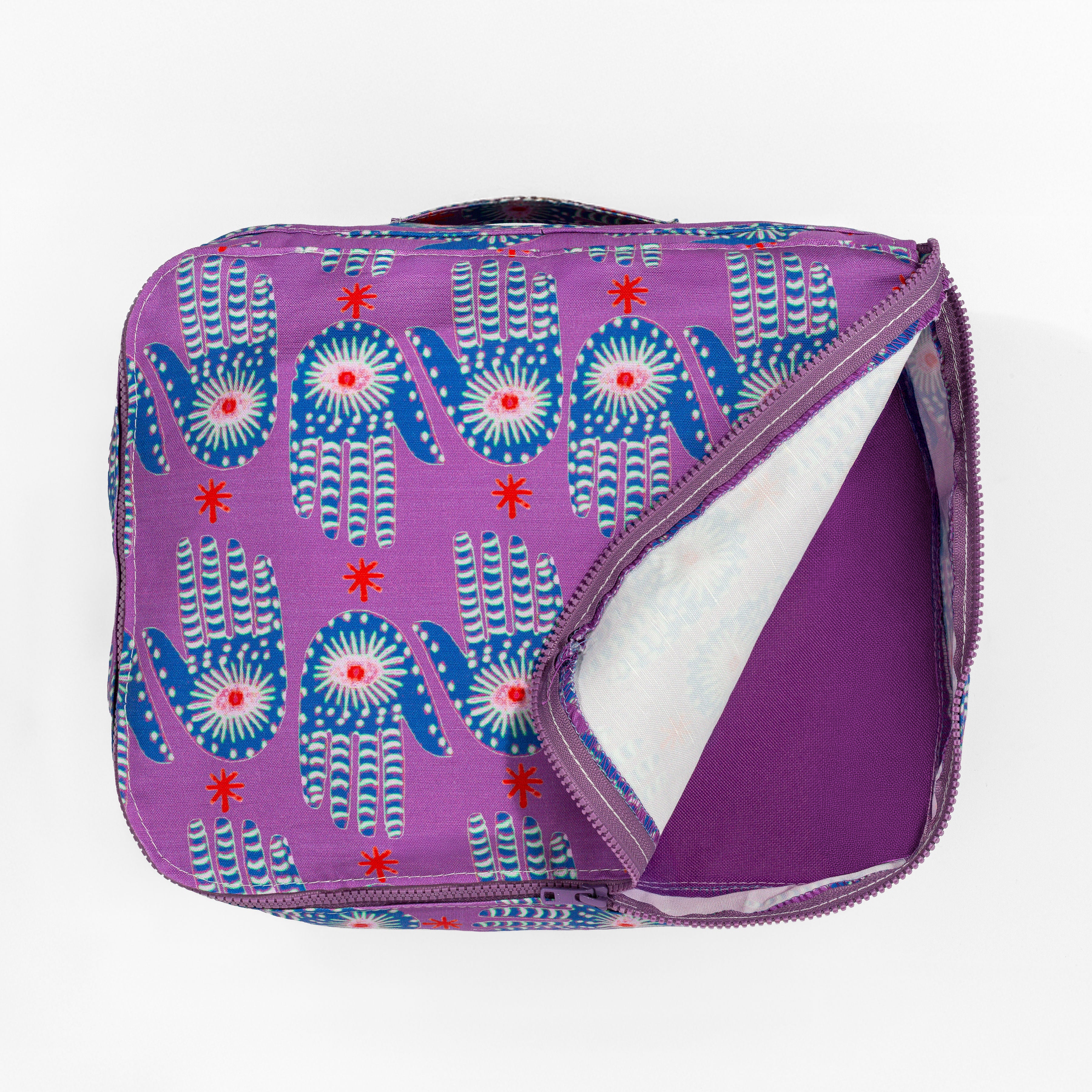 Hamsa Packing Cube in Purple & Red