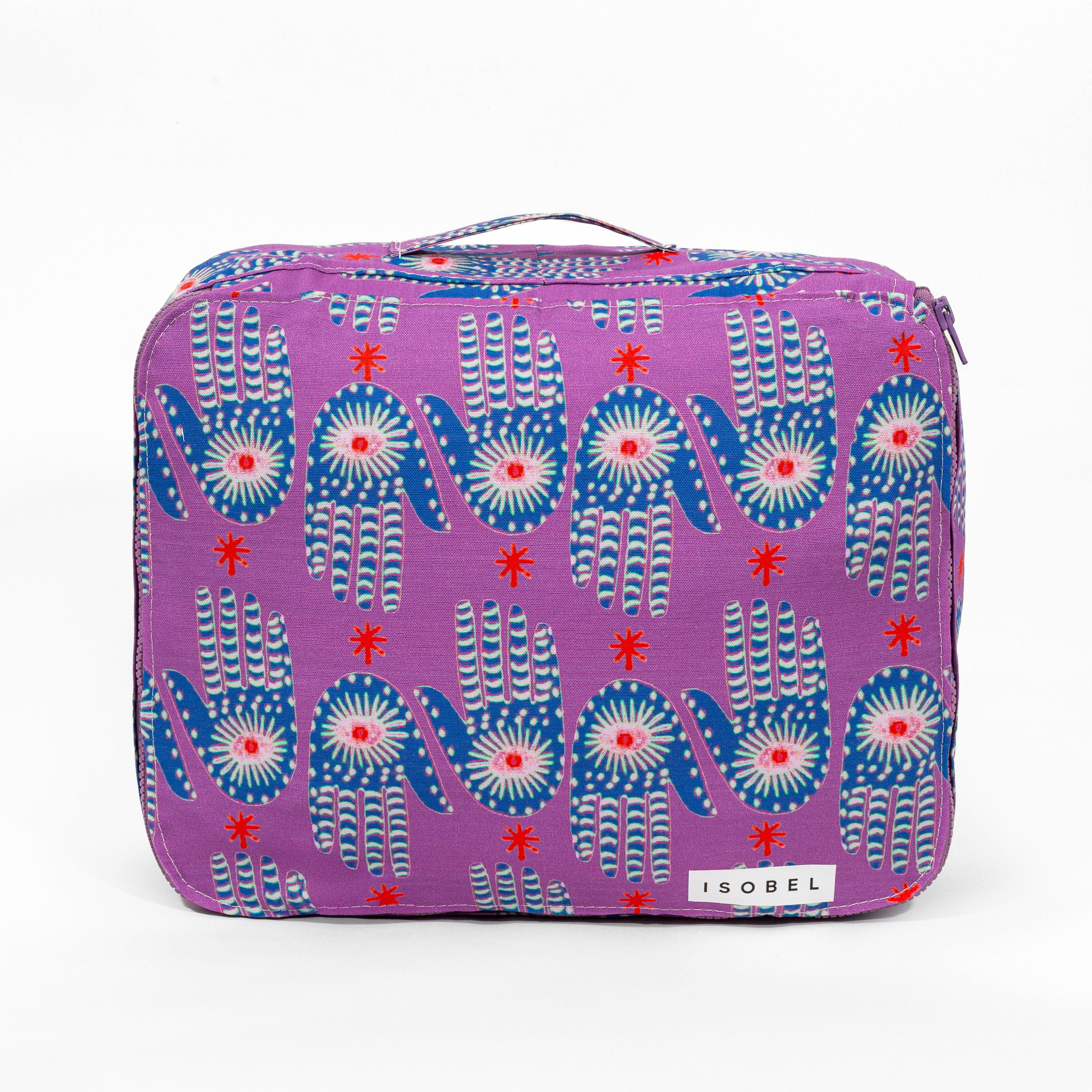 Hamsa Packing Cube in Purple & Red