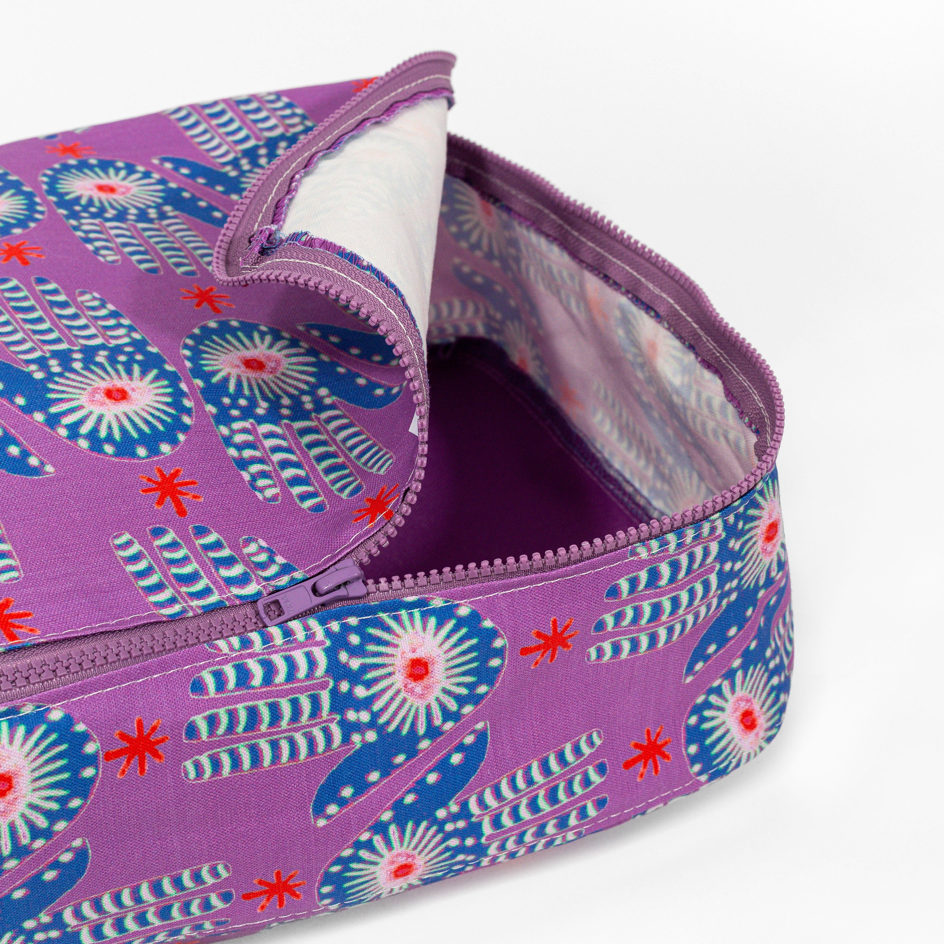 Hamsa Packing Cube in Purple & Red