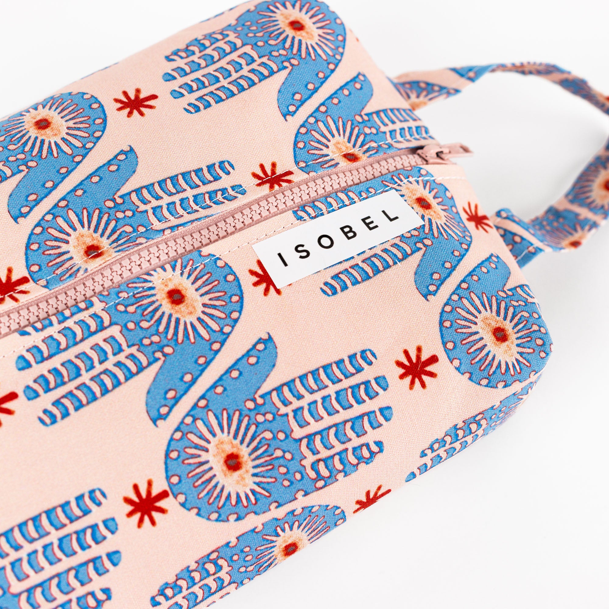 Hamsa Shoe Bag in Pink & Periwinkle