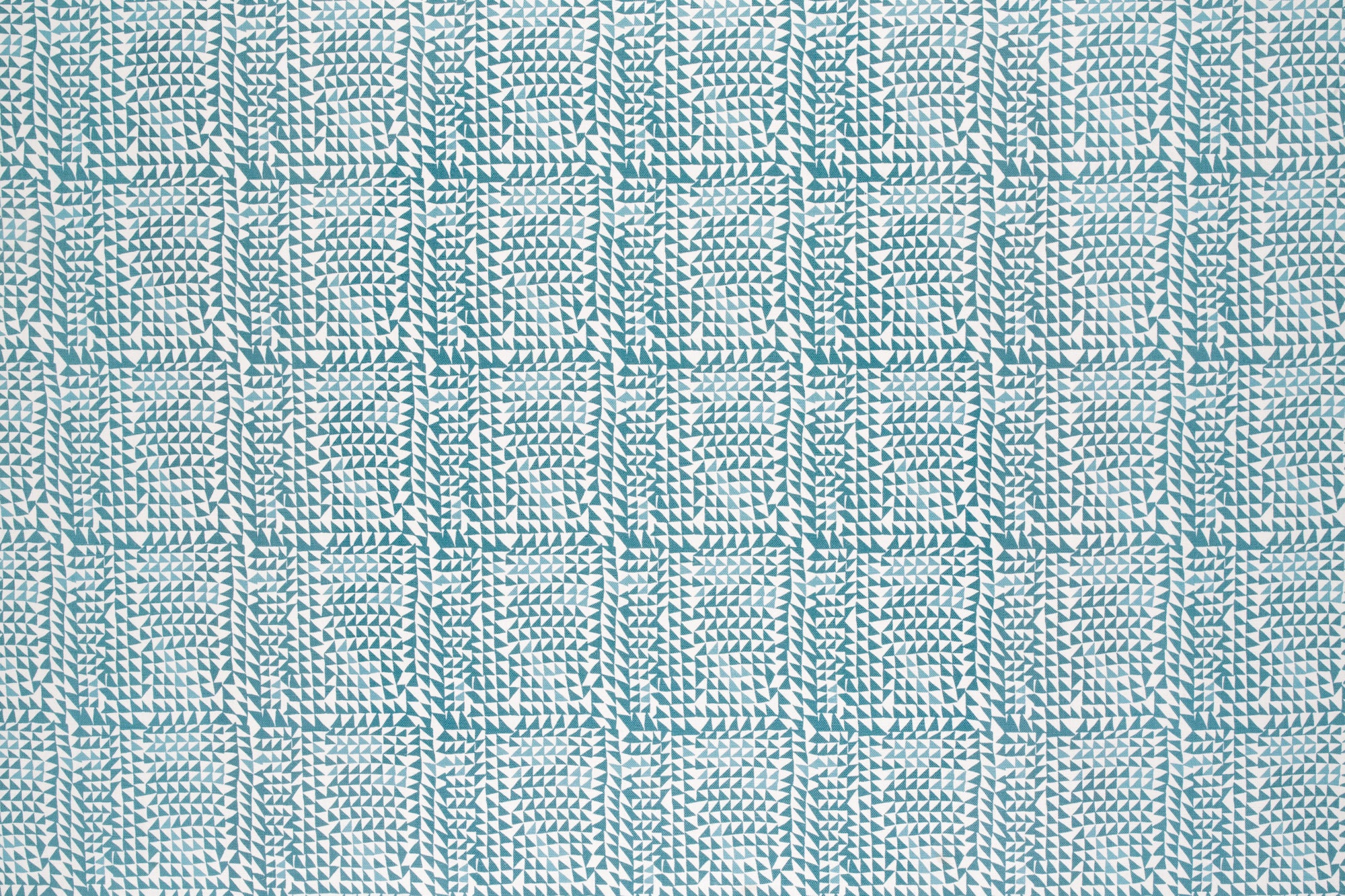 Staggered Triangles Fabric in Misty Blue
