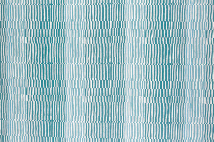 Tattered Stripe Fabric in Misty Blue