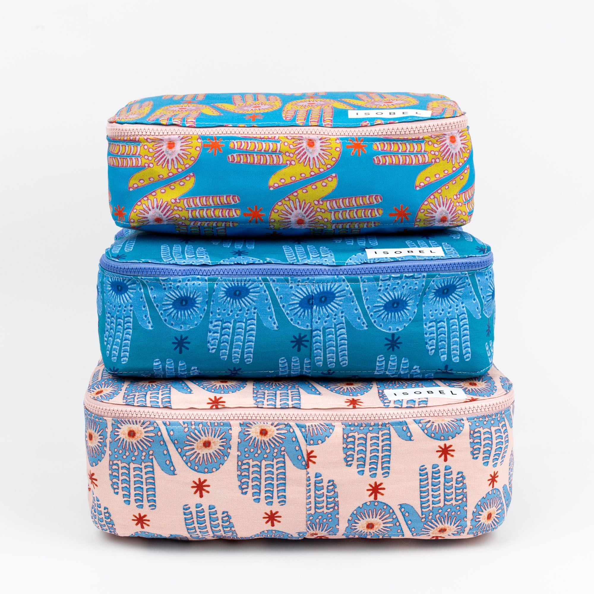 Hamsa Packing Cube in Turquoise & Teal
