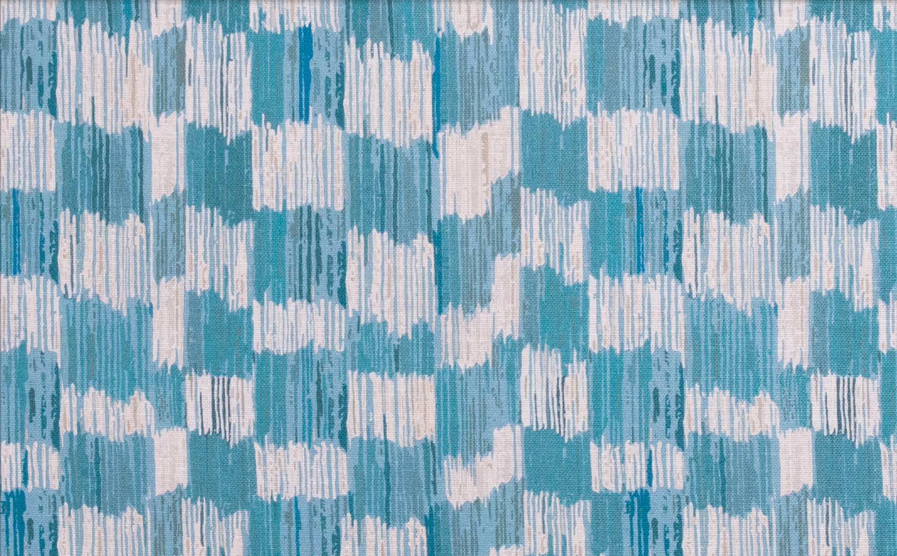 Crinkled Check Fabric in Brazilian Blue
