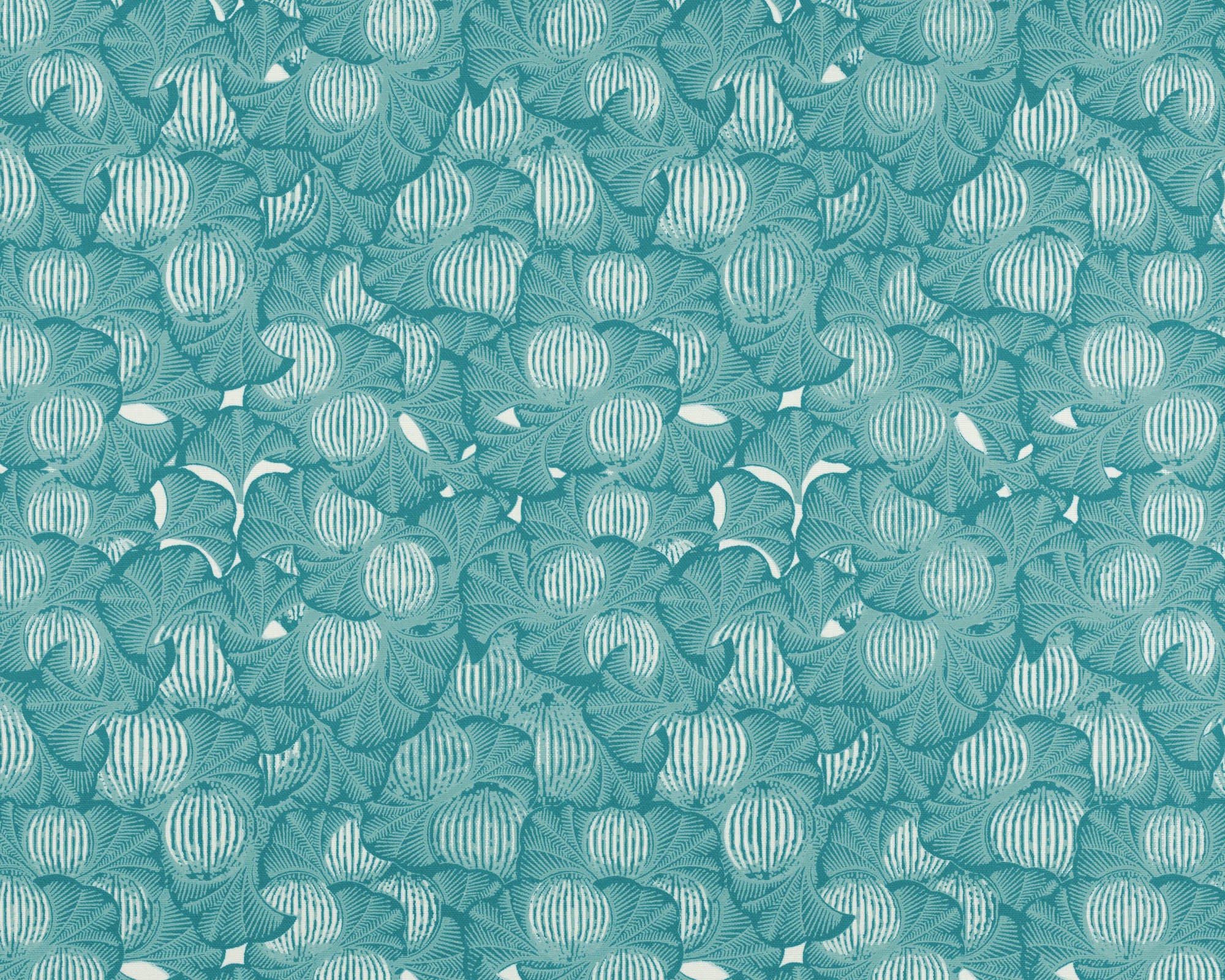 Foliage Peacock Blue Fabric Swatch