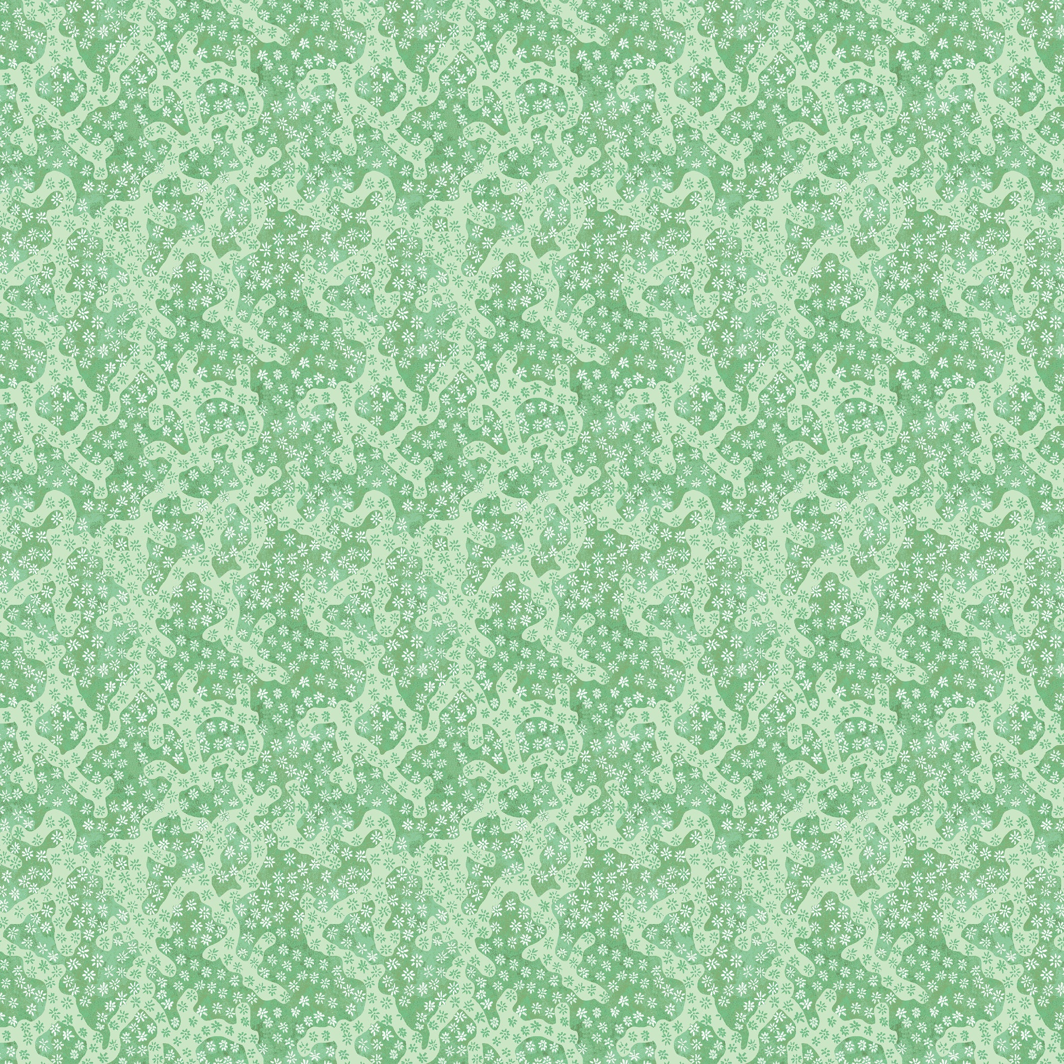 Floral Coral Fabric in Seaglass