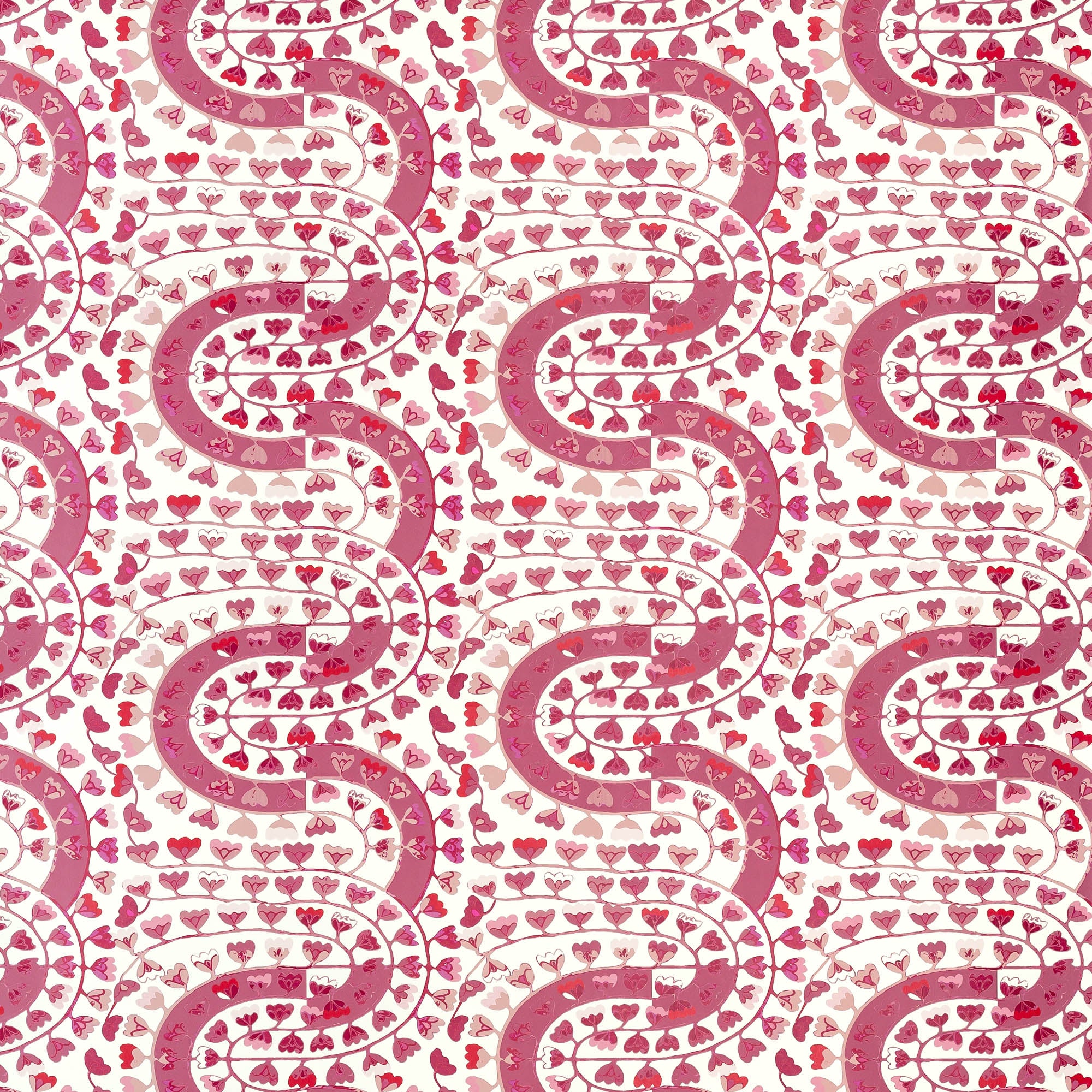 Fez Floral Wallpaper in Rose Red