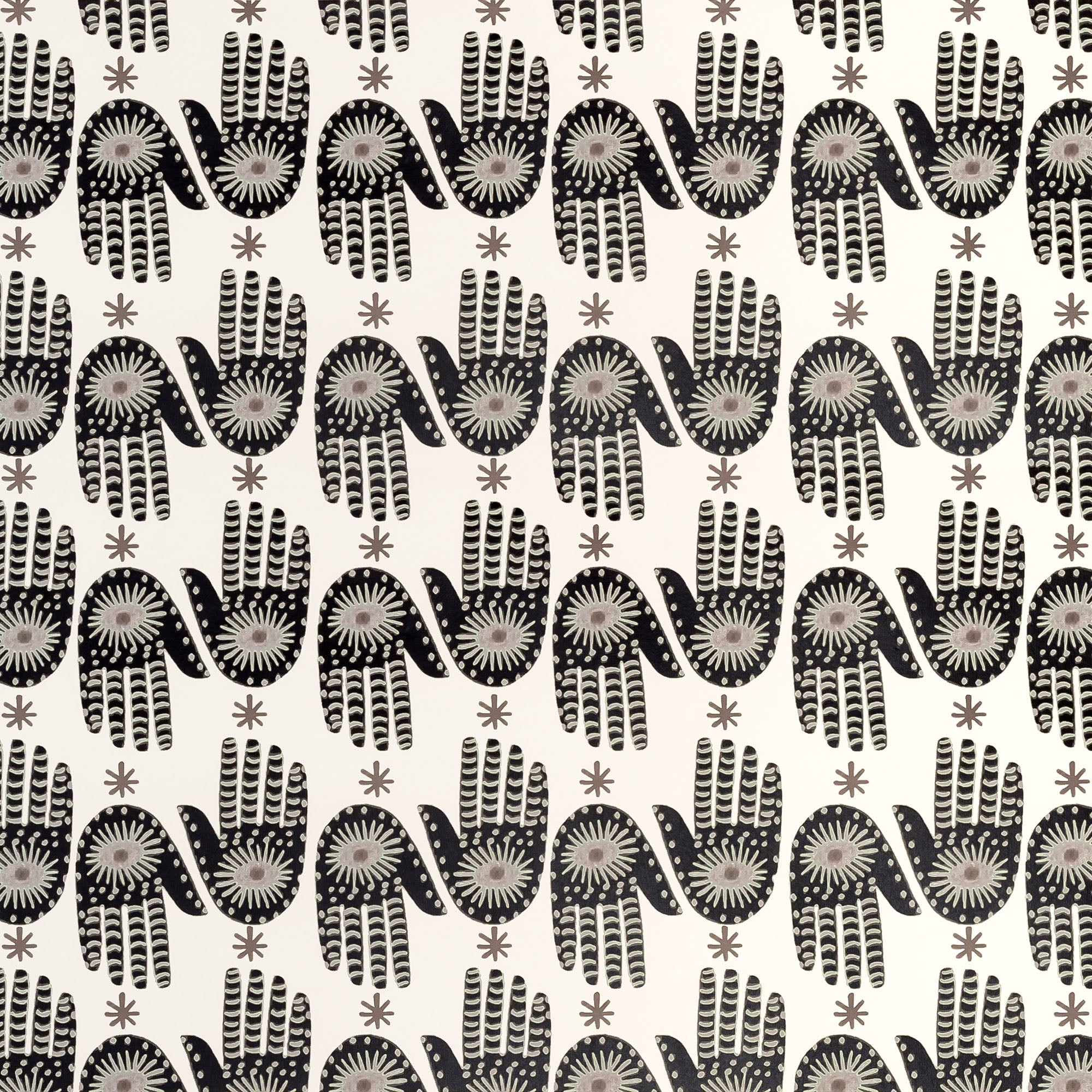 Hamsa Wallpaper in Onyx