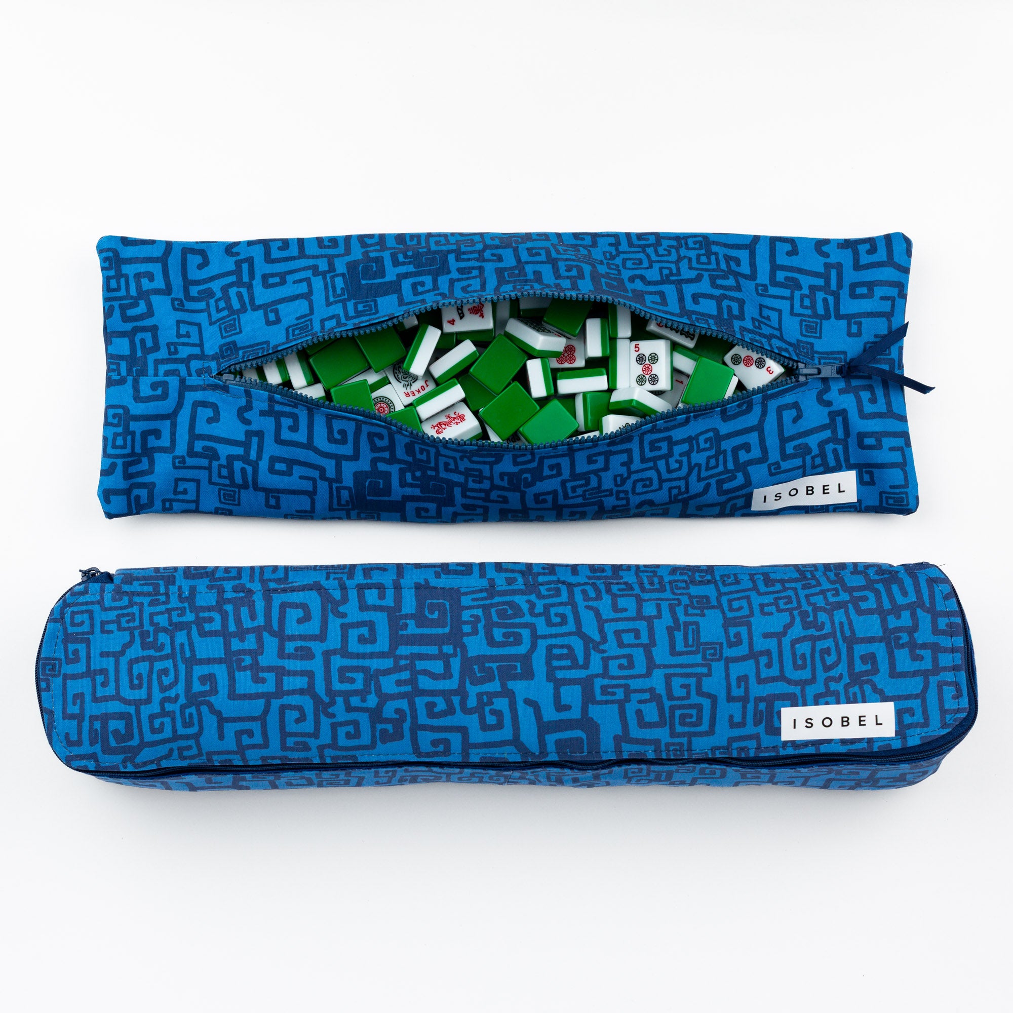 Grecian Grid Mahjong Tile Bag in Midnight
