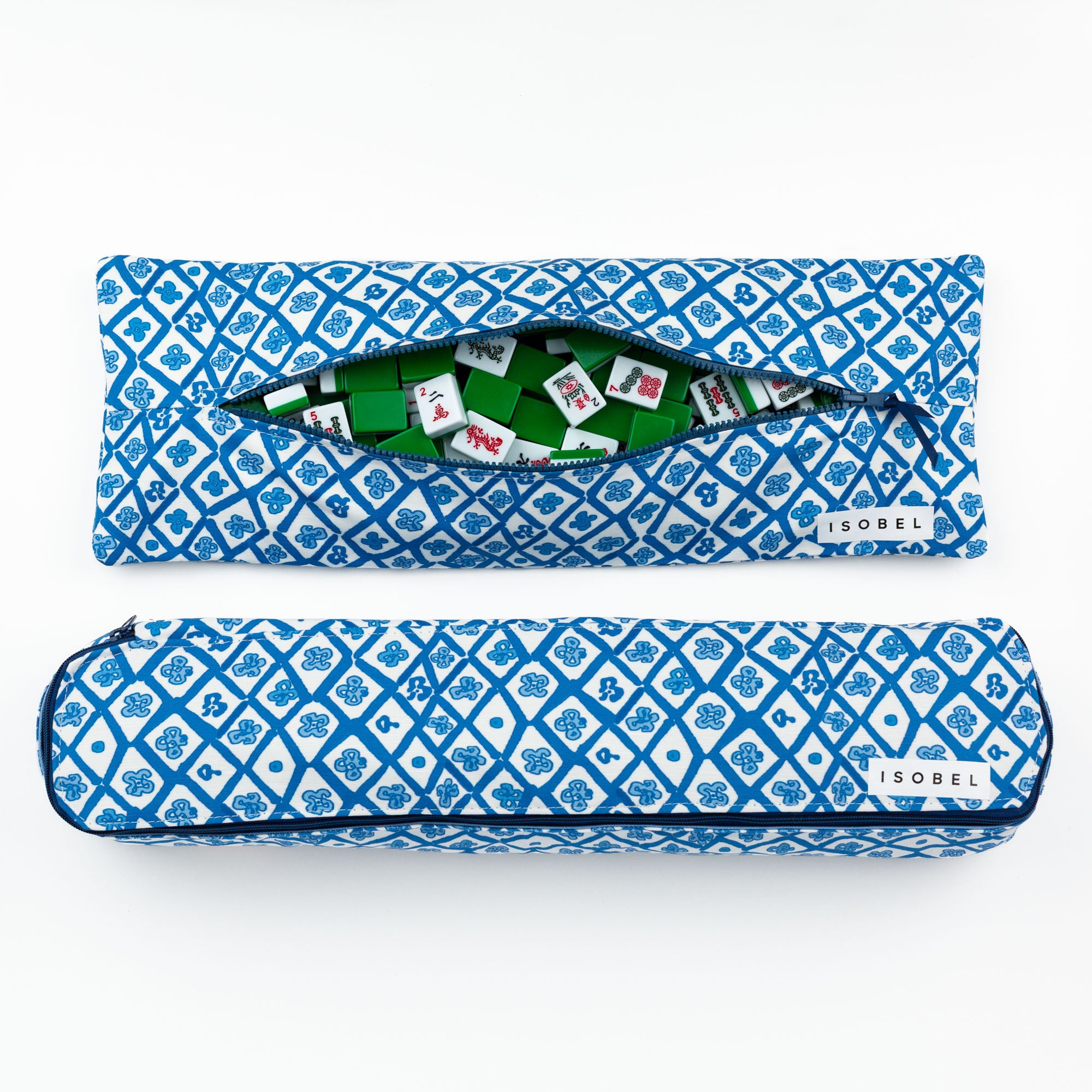 Picasso Trellis Mahjong Tile Bag in Cobalt