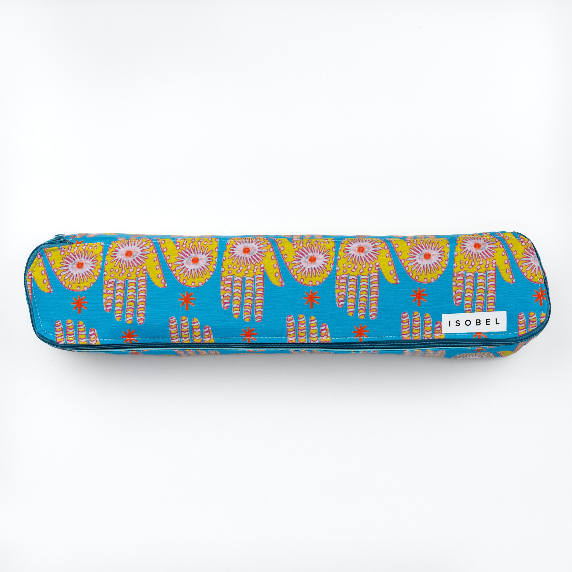 Hamsa Mahjong Rack Bag in Brass & Teal