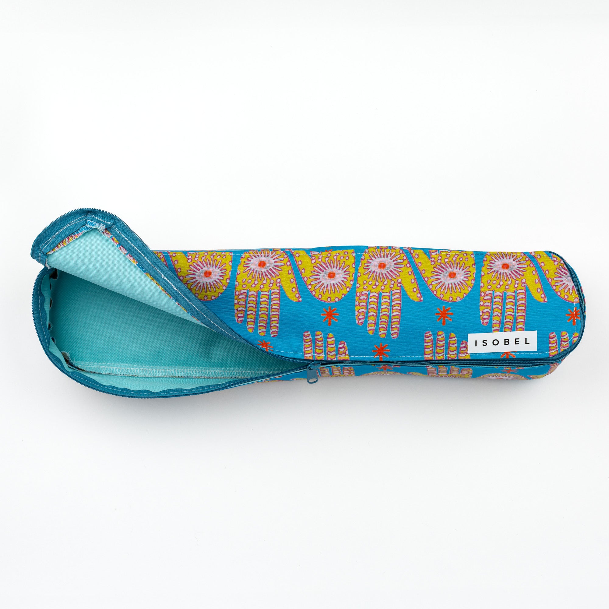 Hamsa Mahjong Rack Bag in Brass & Teal