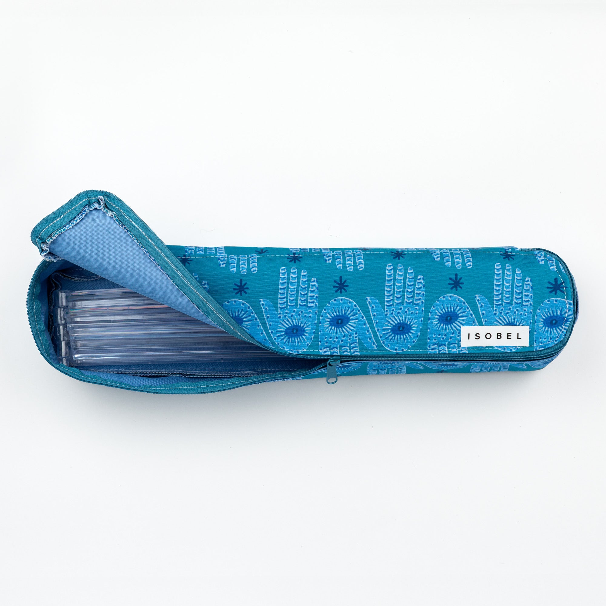 Hamsa Mahjong Rack Bag in Turquoise & Teal