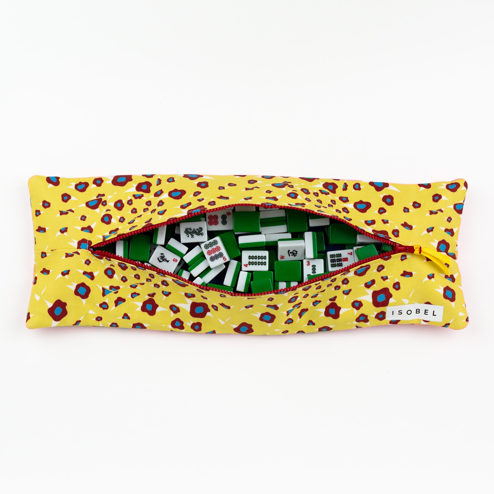Folded Floral Mahjong Tile Bag in Buttercup