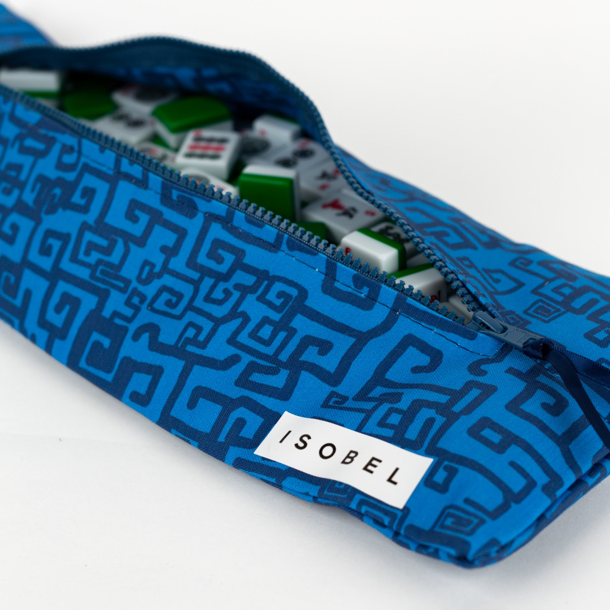 Grecian Grid Mahjong Tile Bag in Midnight