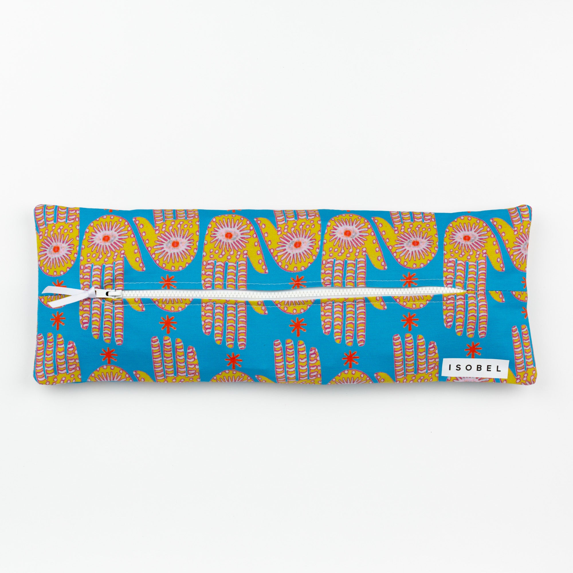 Hamsa Mahjong Tile Bag in Brass & Teal