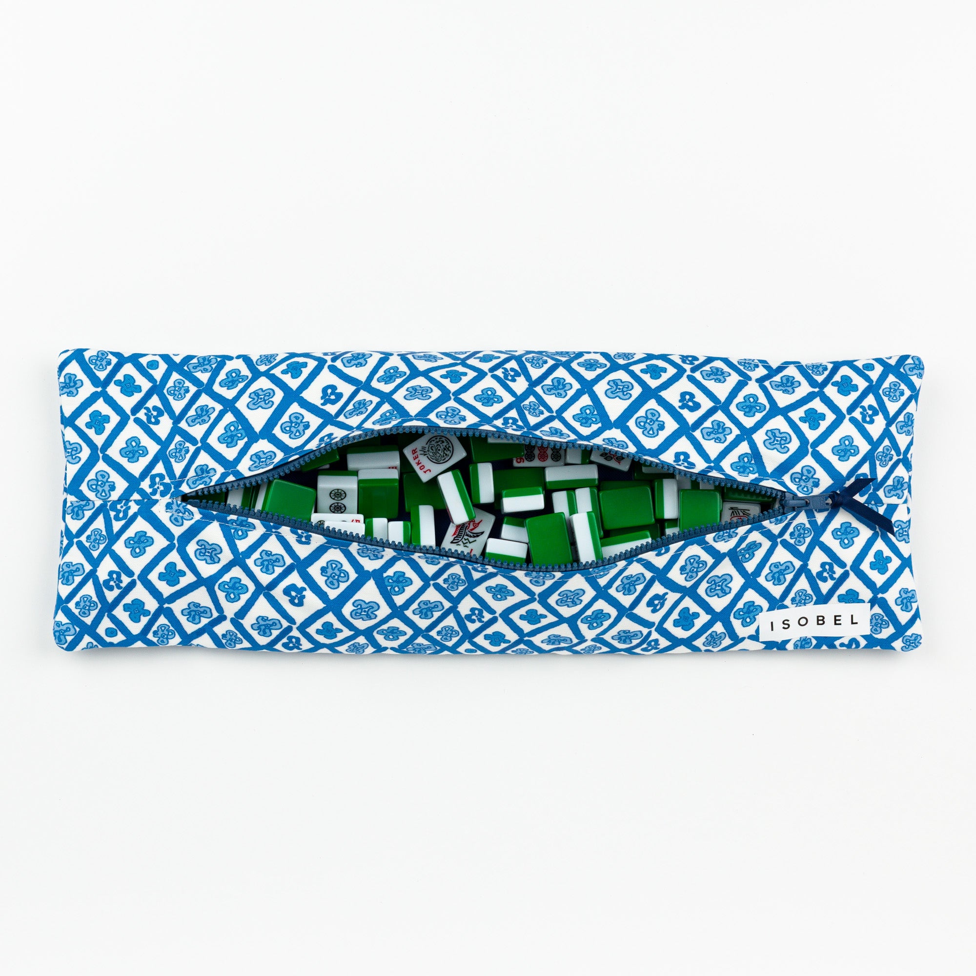 Picasso Trellis Mahjong Tile Bag in Cobalt