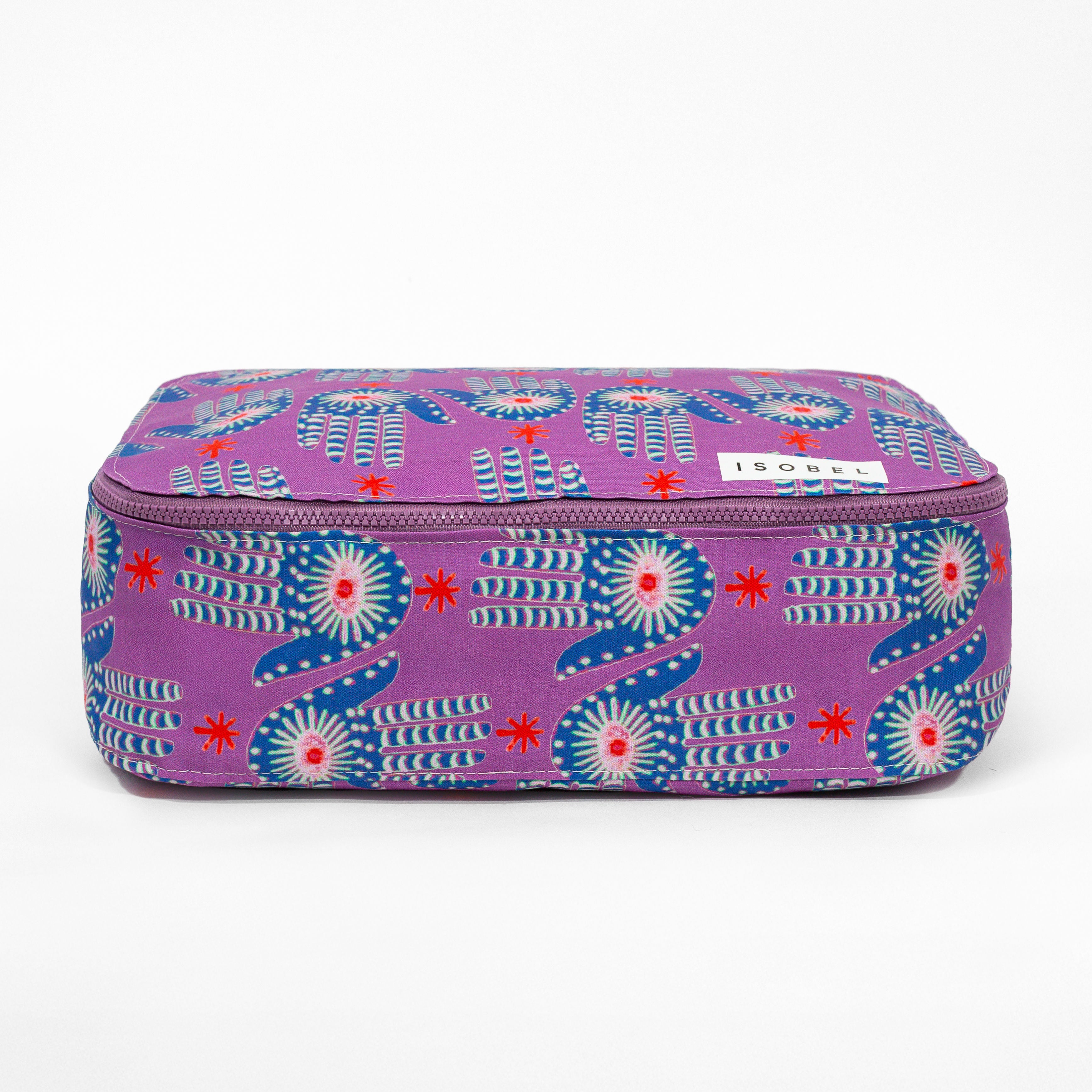 Hamsa Packing Cube in Purple & Red