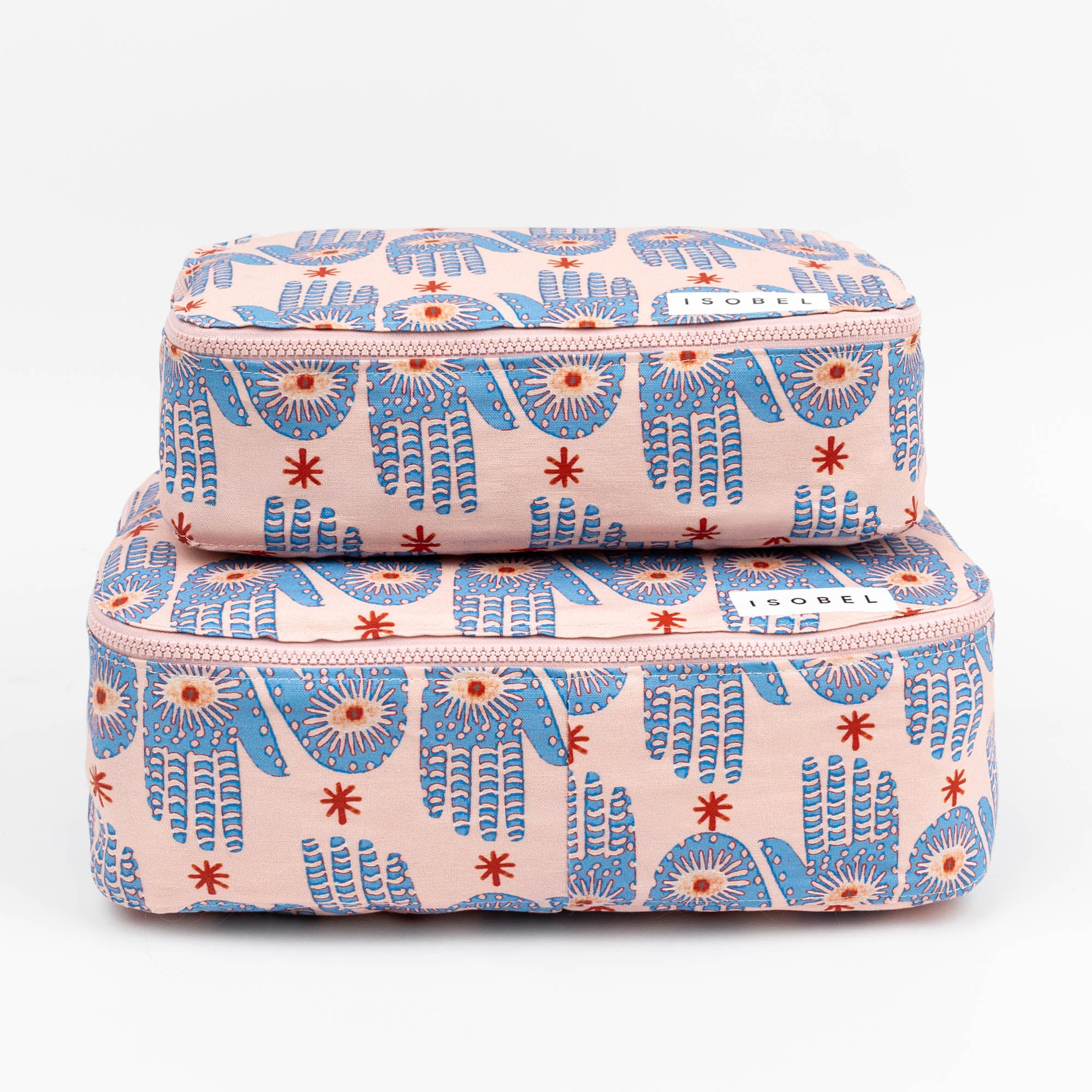 Hamsa Packing Cube in Pink & Periwinkle