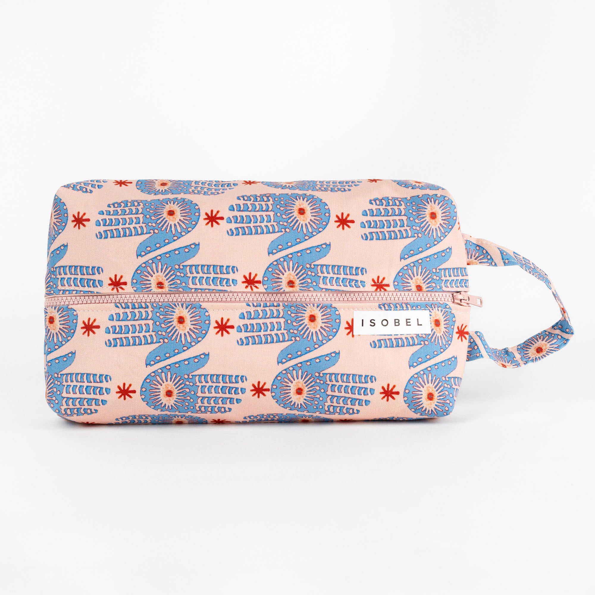 Hamsa Shoe Bag in Pink & Periwinkle