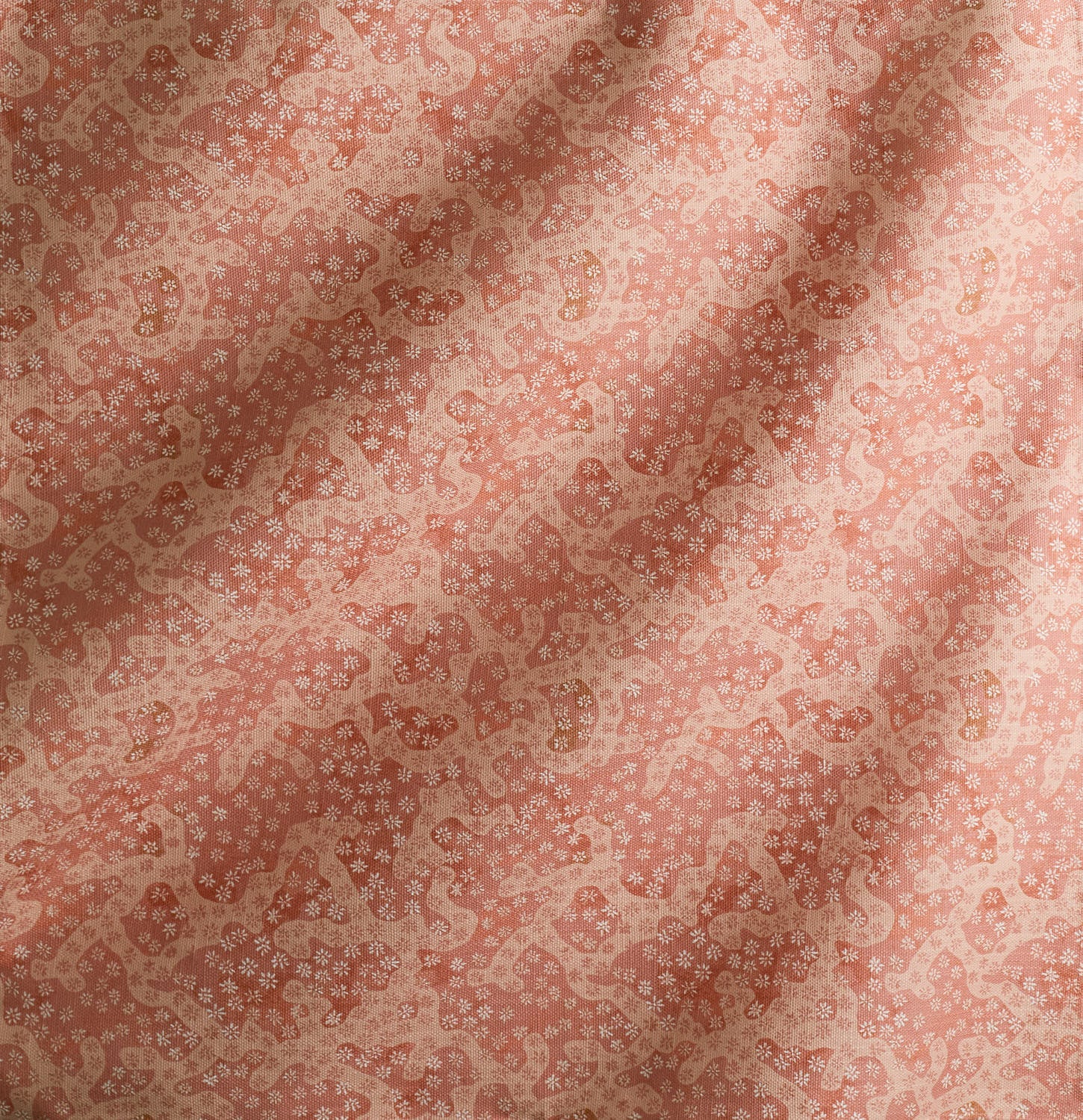 Floral Coral Fabric in Coral
