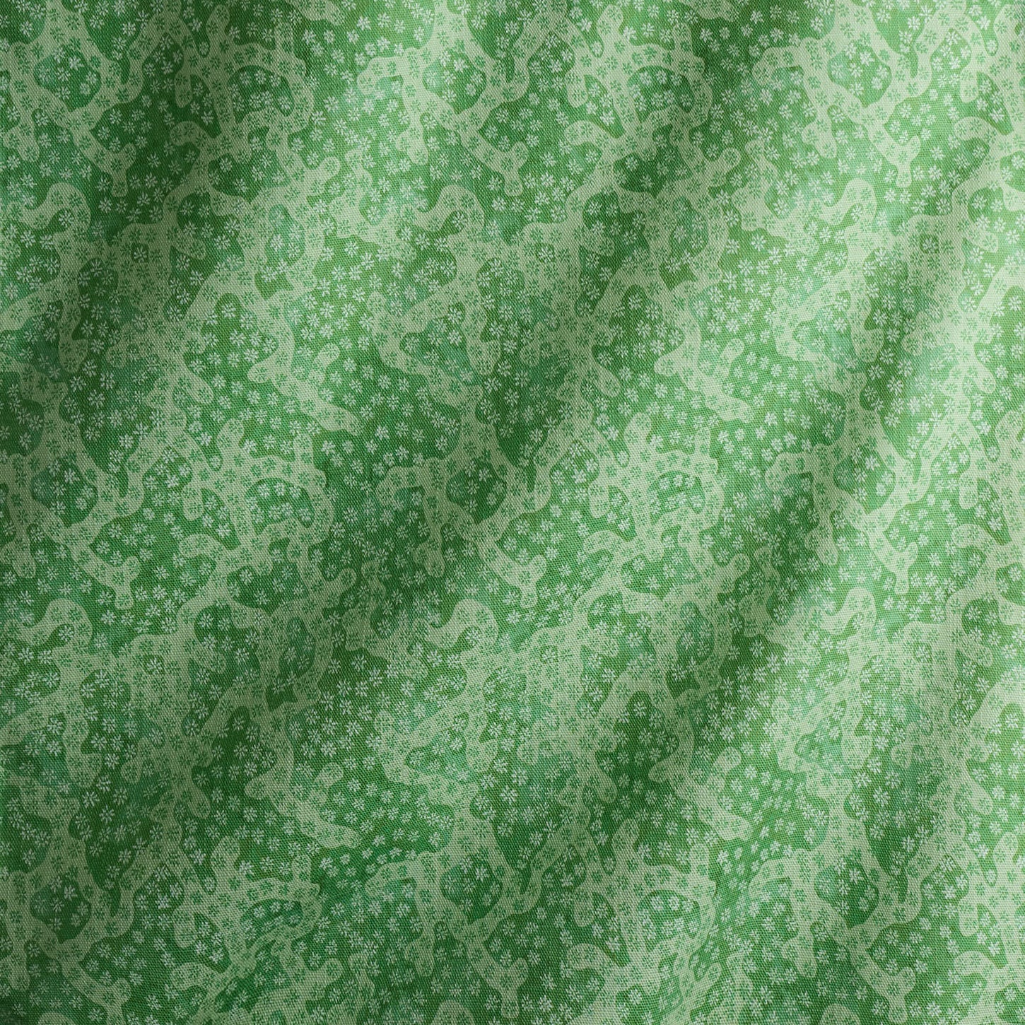 Floral Coral Fabric in Seaglass