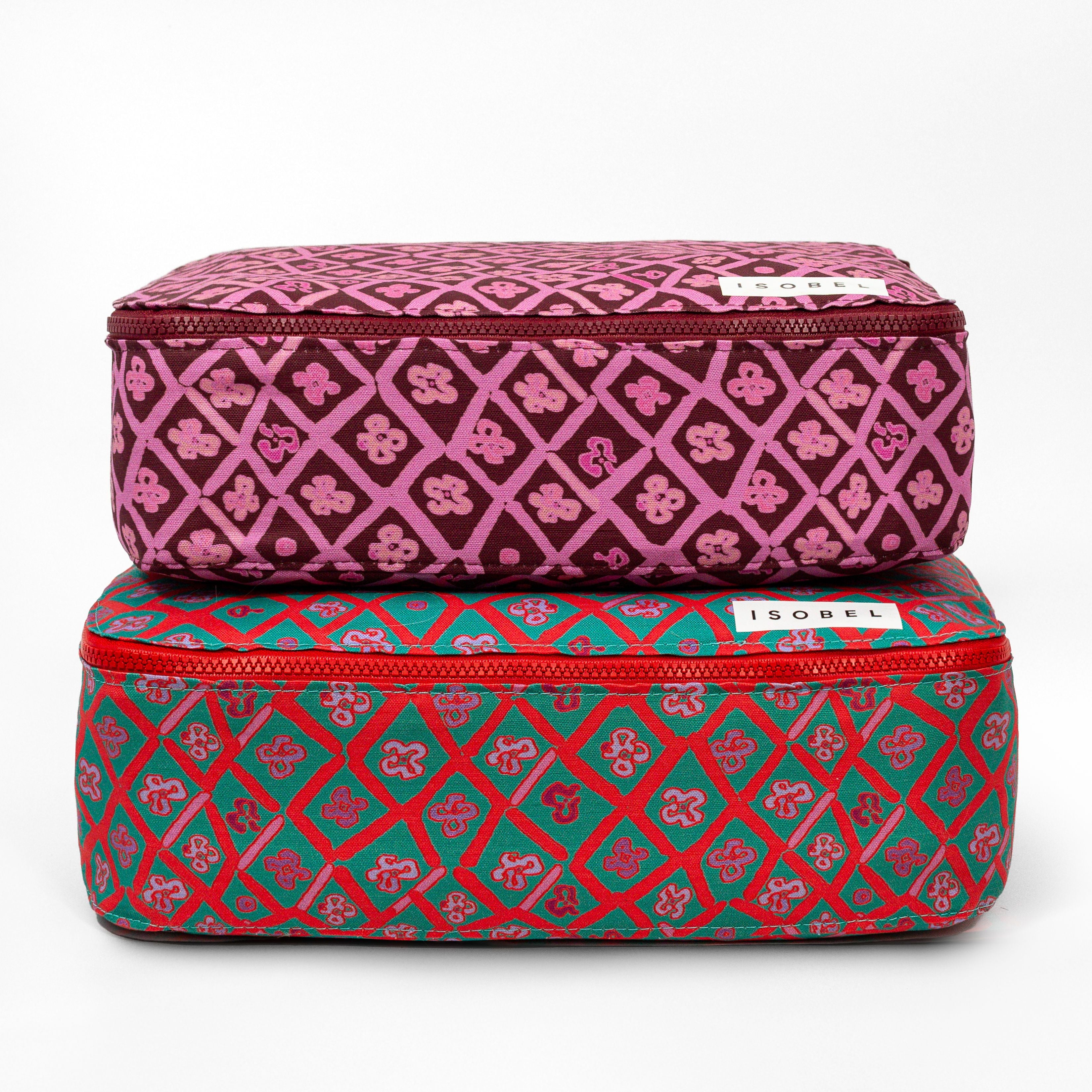 Picasso Trellis Packing Cube in Poppy & Green